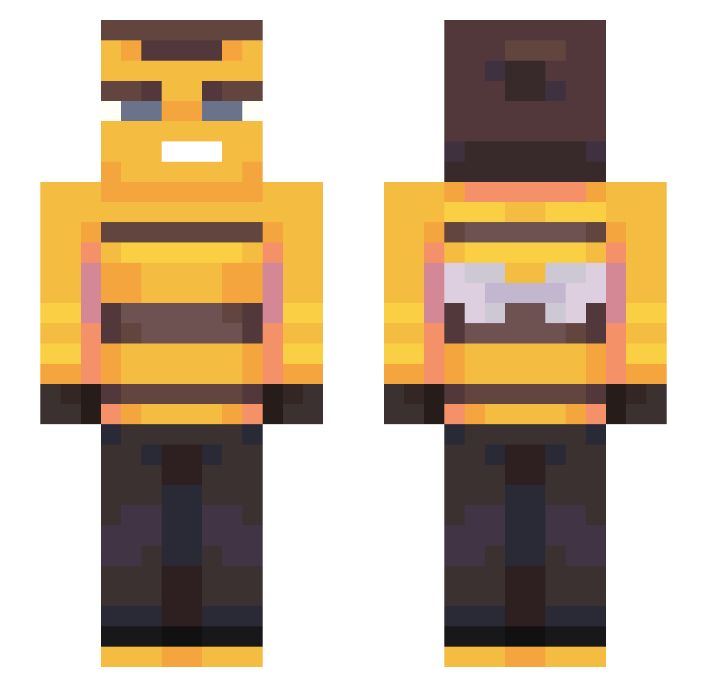 einf Minecraft skin, front and back view