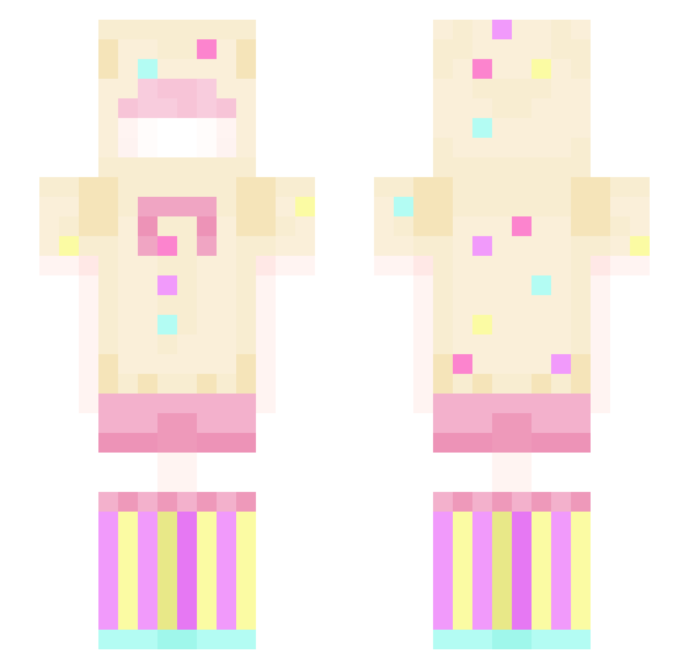 MarshMelloCloud Minecraft skin, front and back view