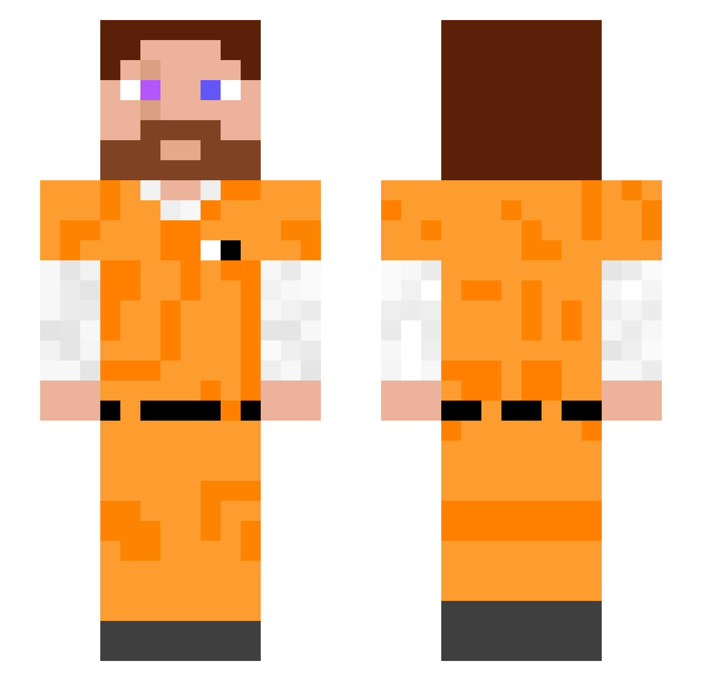 alms Minecraft skin, front and back view