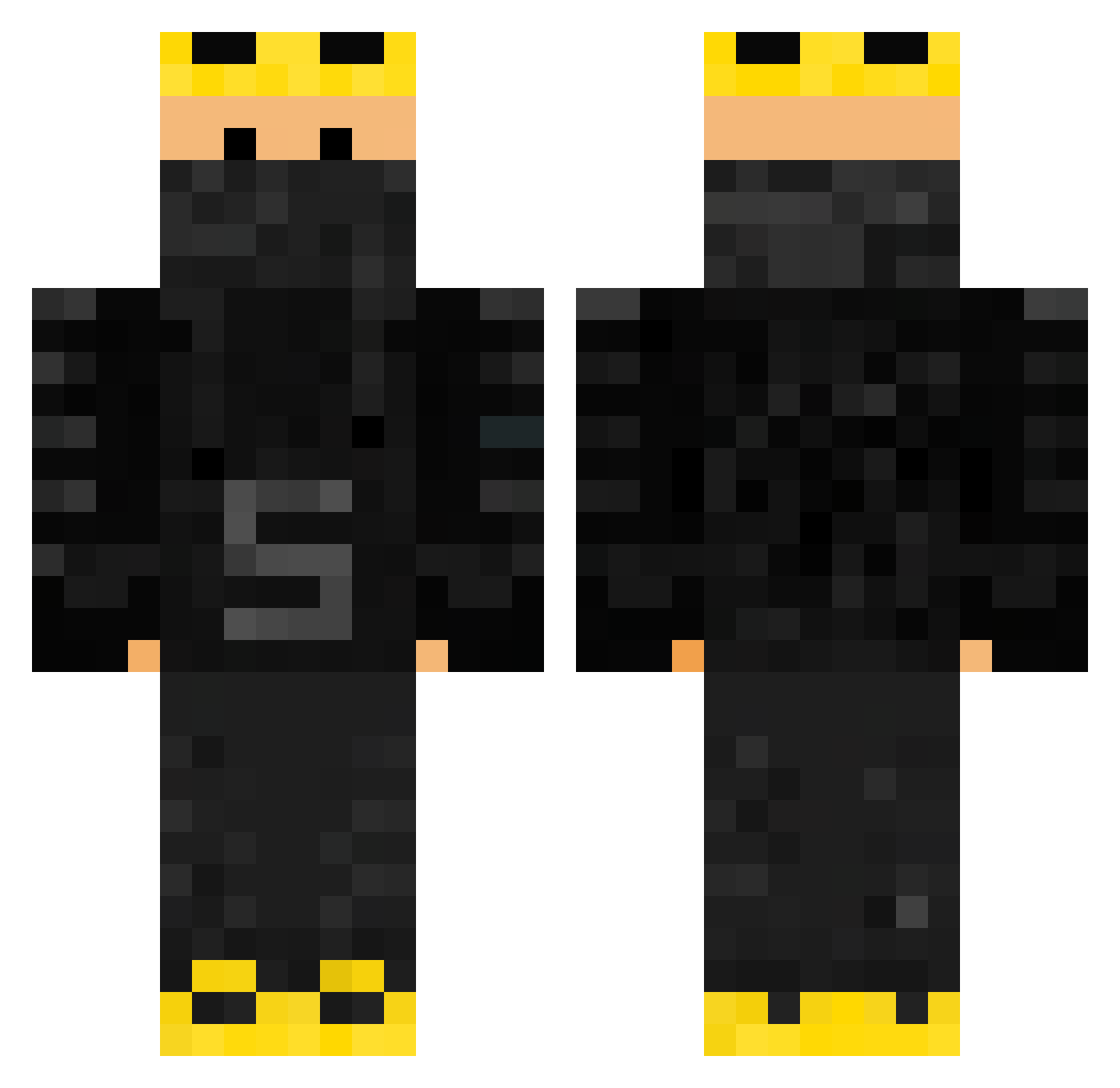 shawnq Minecraft skin, front and back view