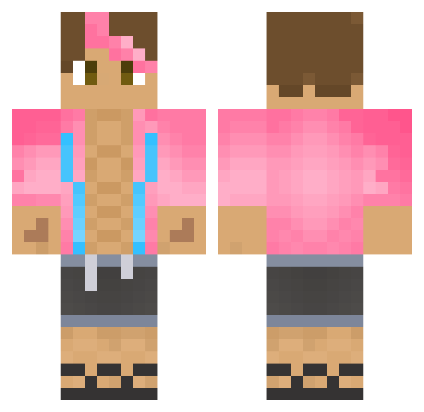 IckyP Minecraft skin, front and back view