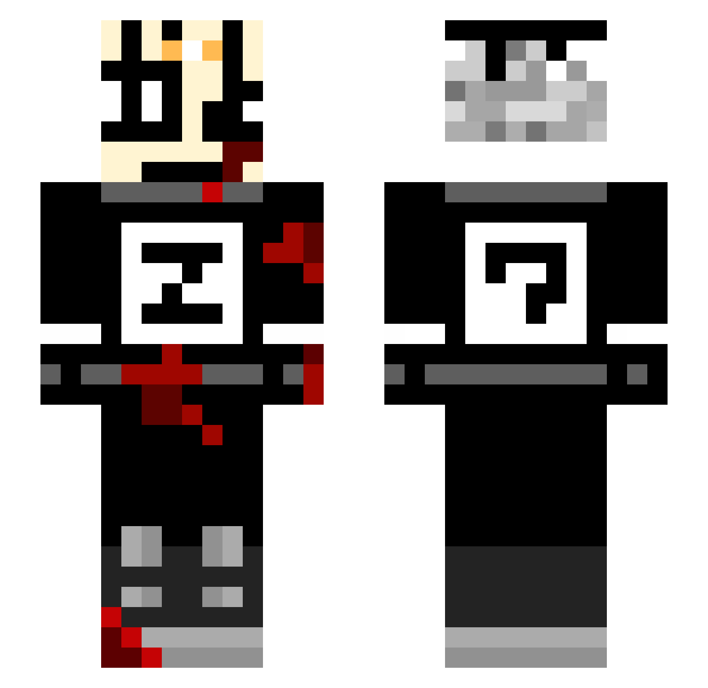 colamity Minecraft skin, front and back view
