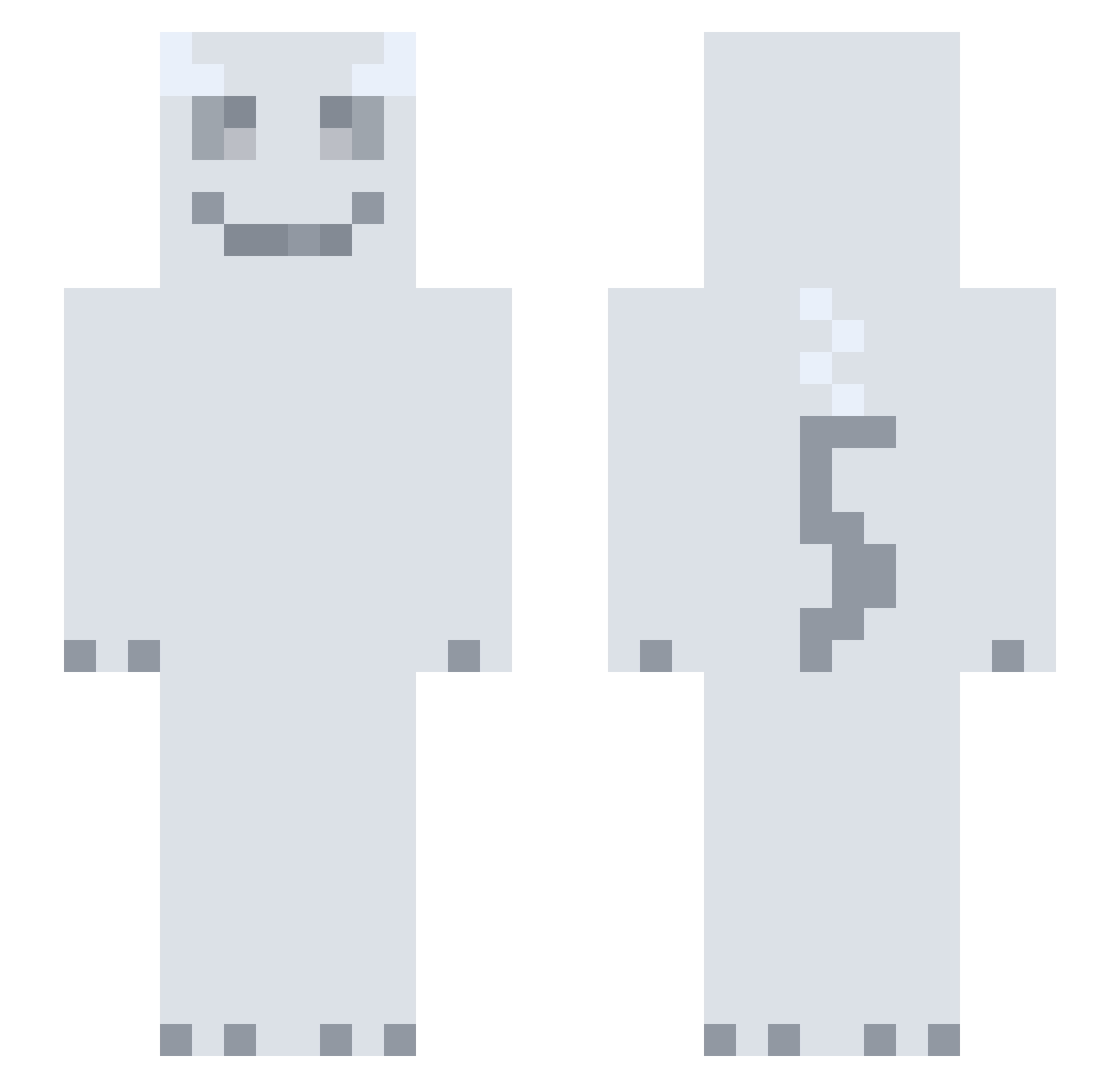 Aphadil Minecraft skin, front and back view
