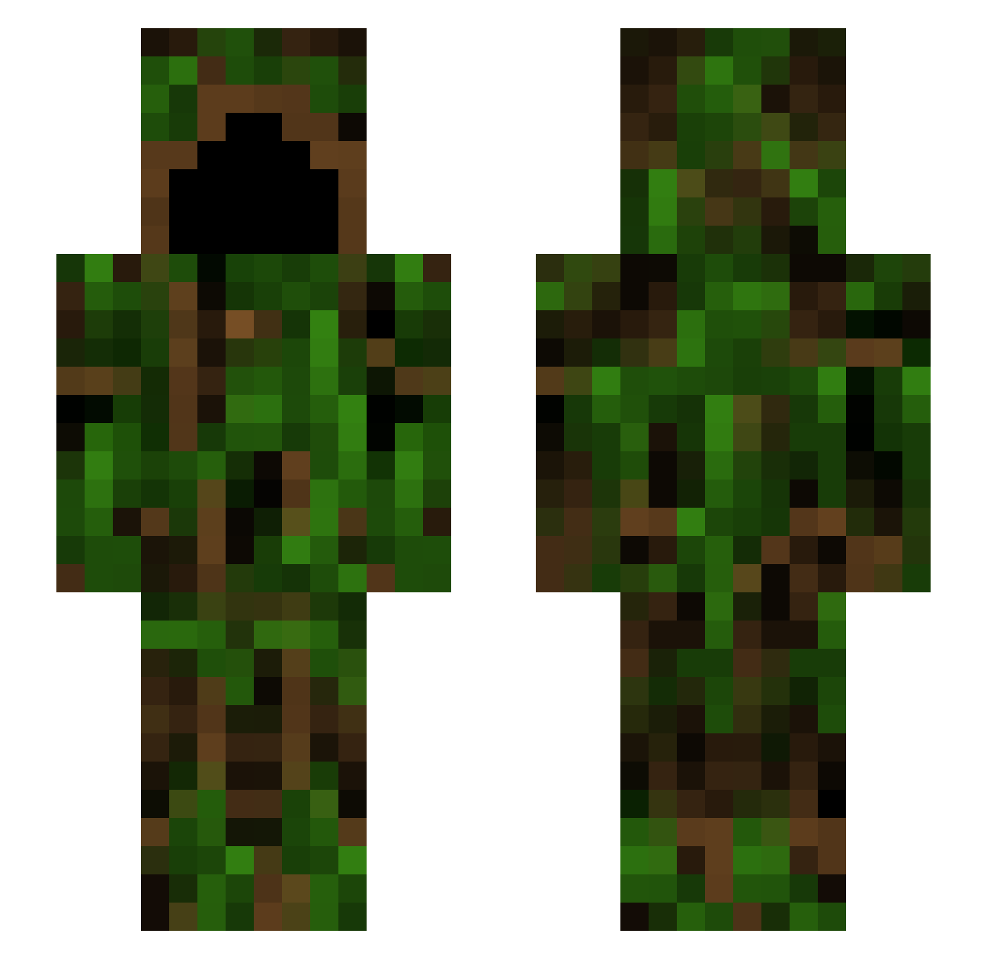 poocentral101 Minecraft skin, front and back view