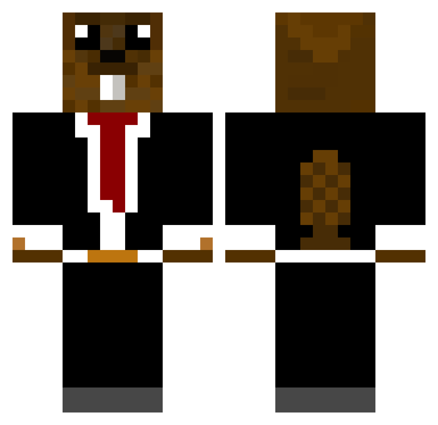 milybober Minecraft skin, front and back view