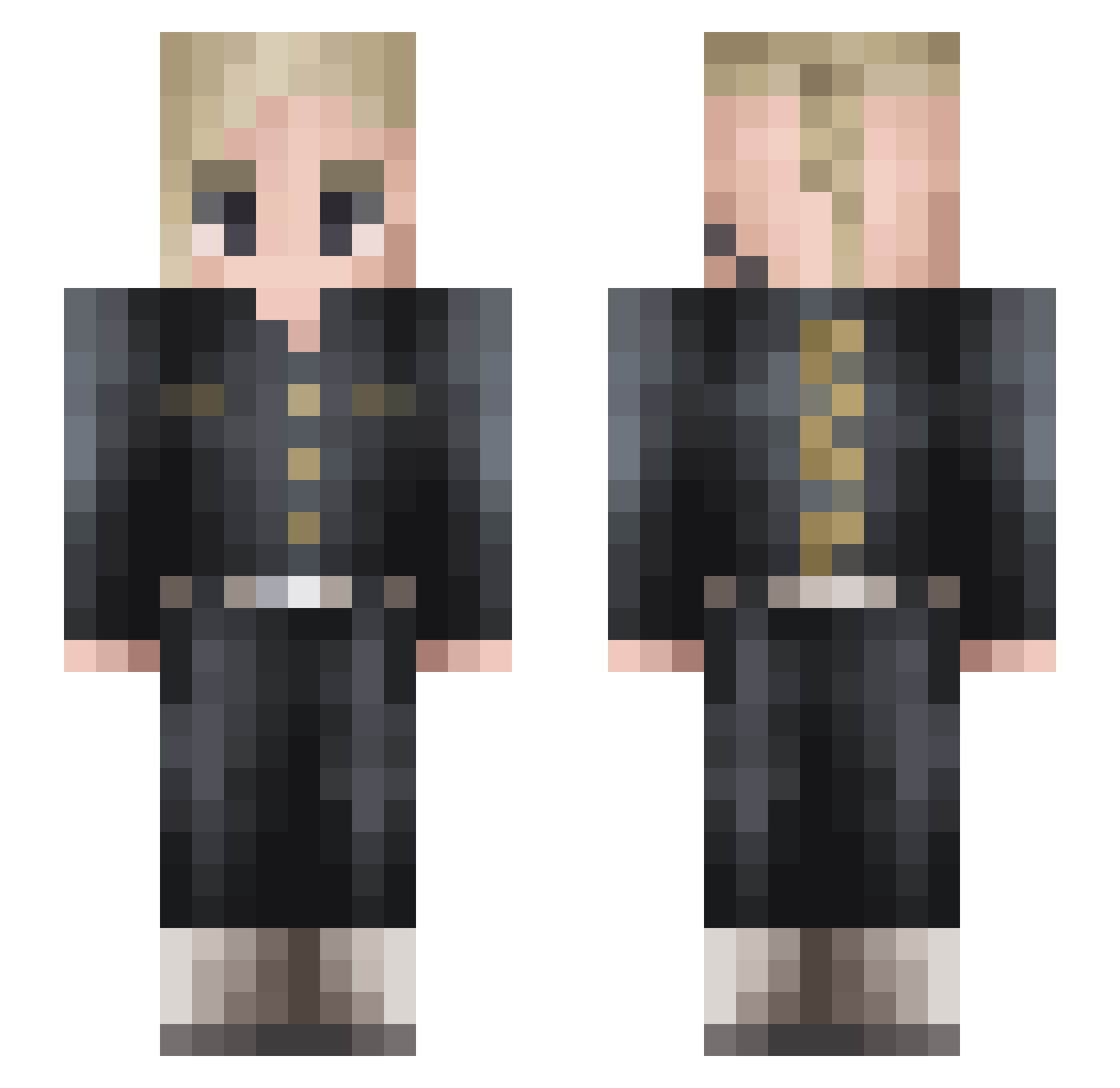 Gusherboy_27 Minecraft skin, front and back view