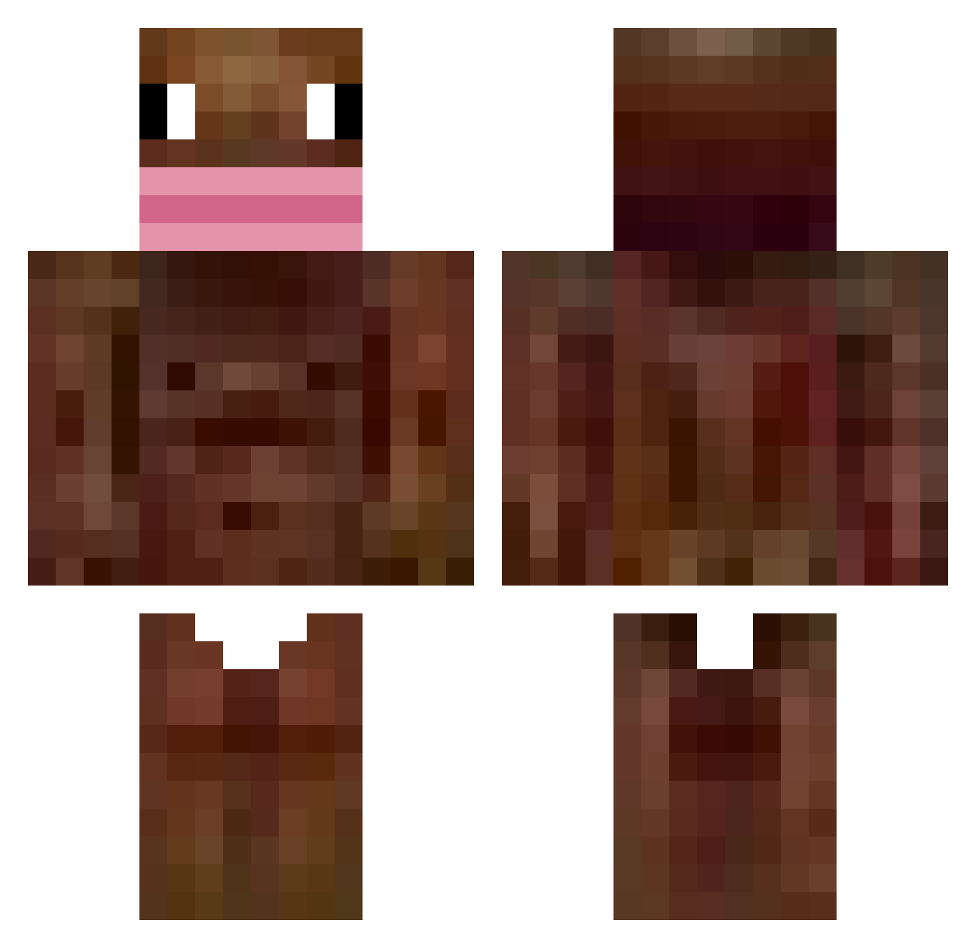 CookieTour Minecraft skin, front and back view