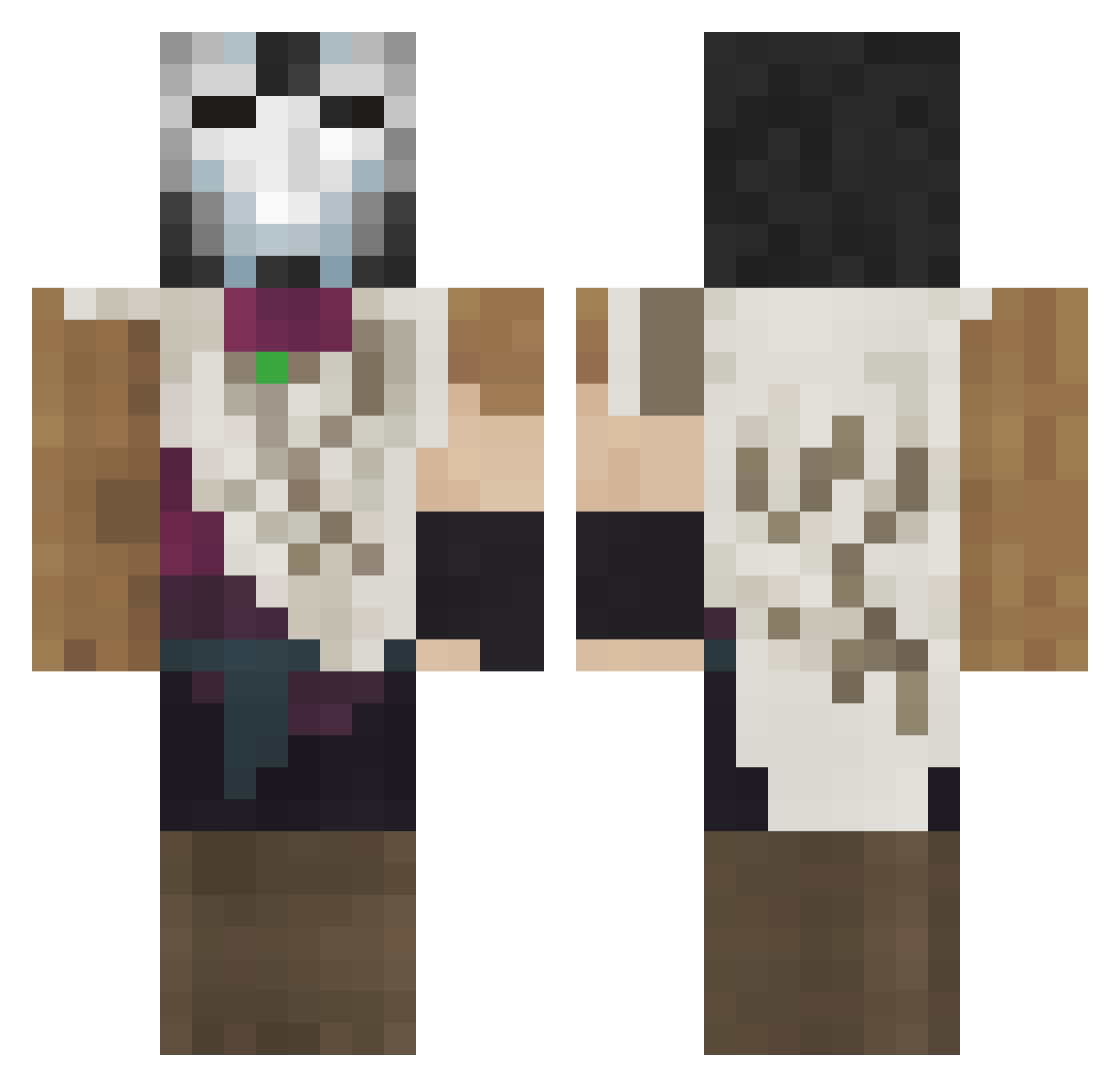 SadSoul69 Minecraft skin, front and back view