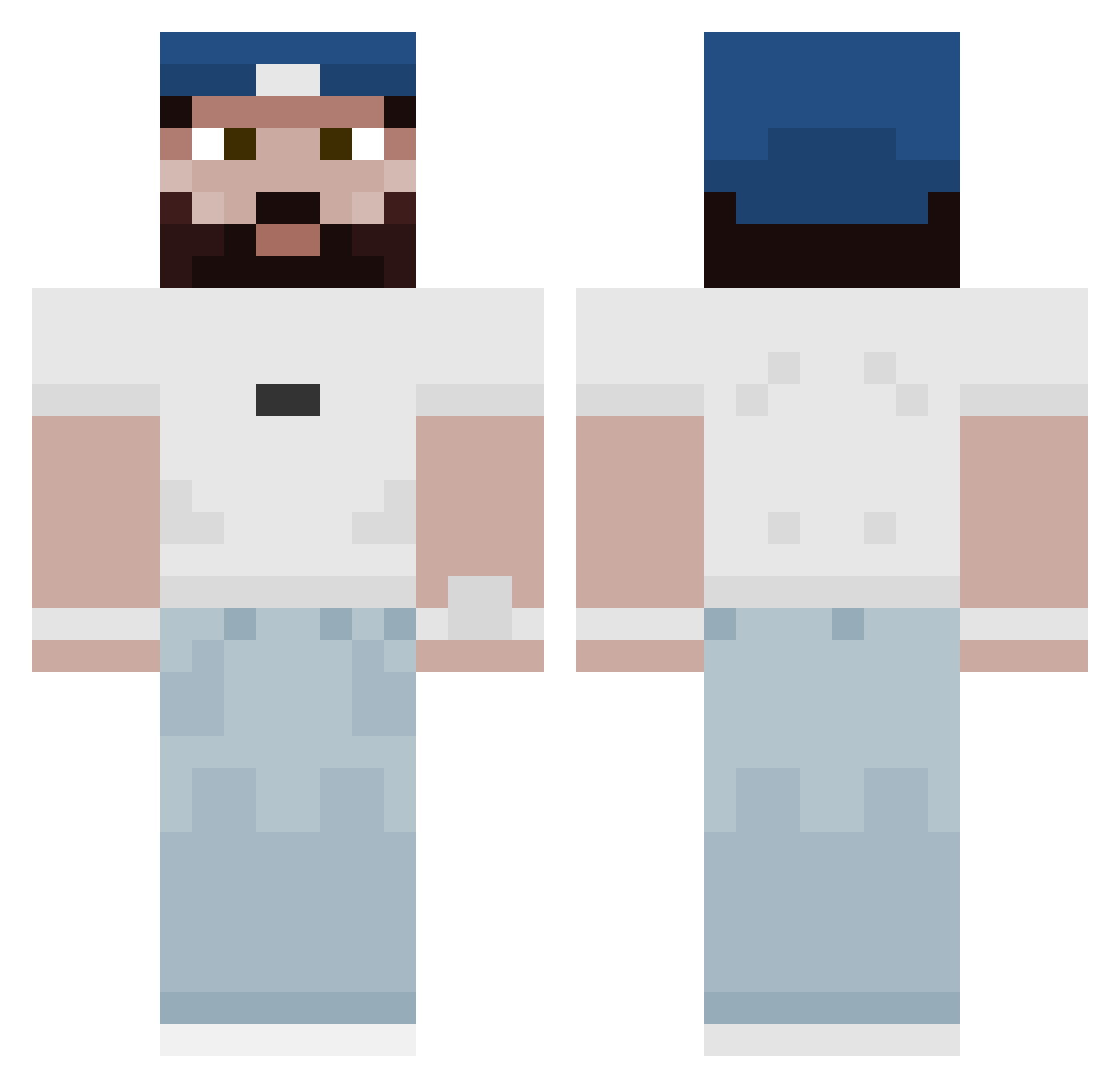 Tuksn_x Minecraft skin, front and back view