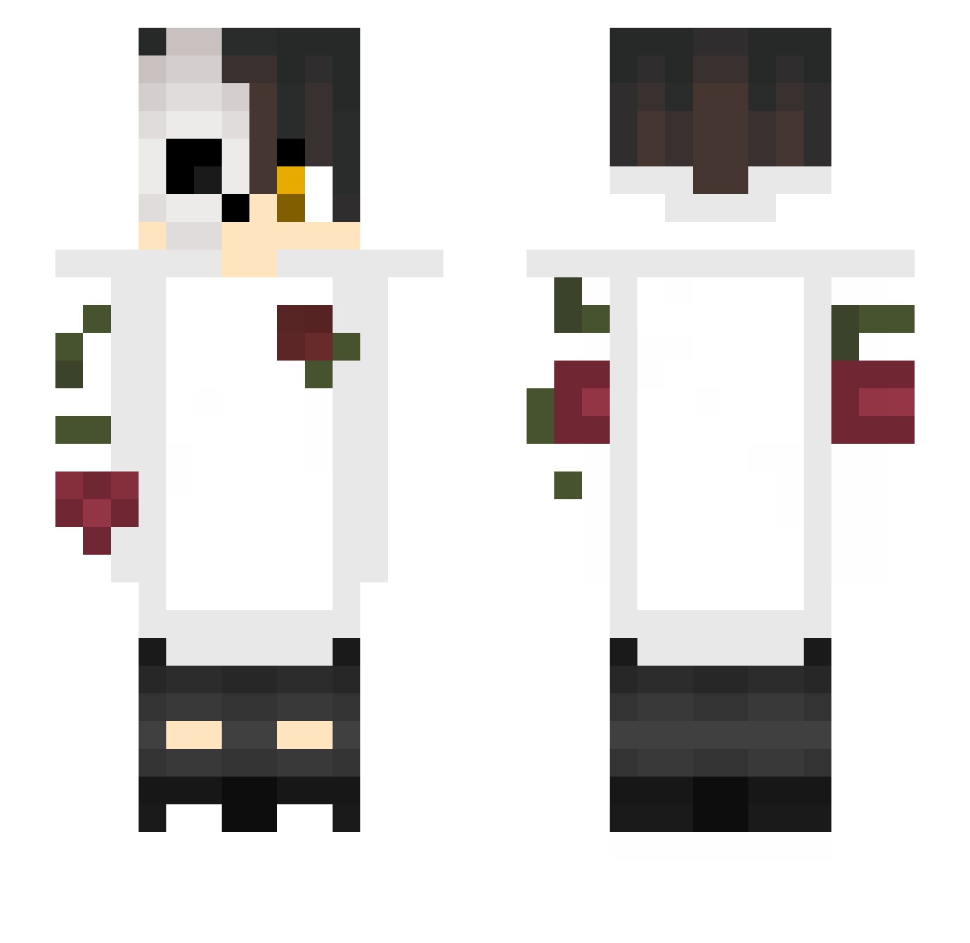71NY Minecraft skin, front and back view