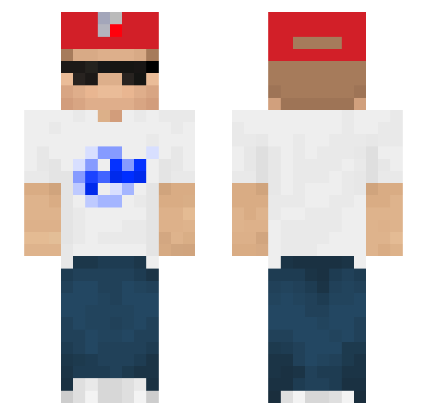 GR_077 Minecraft skin, front and back view