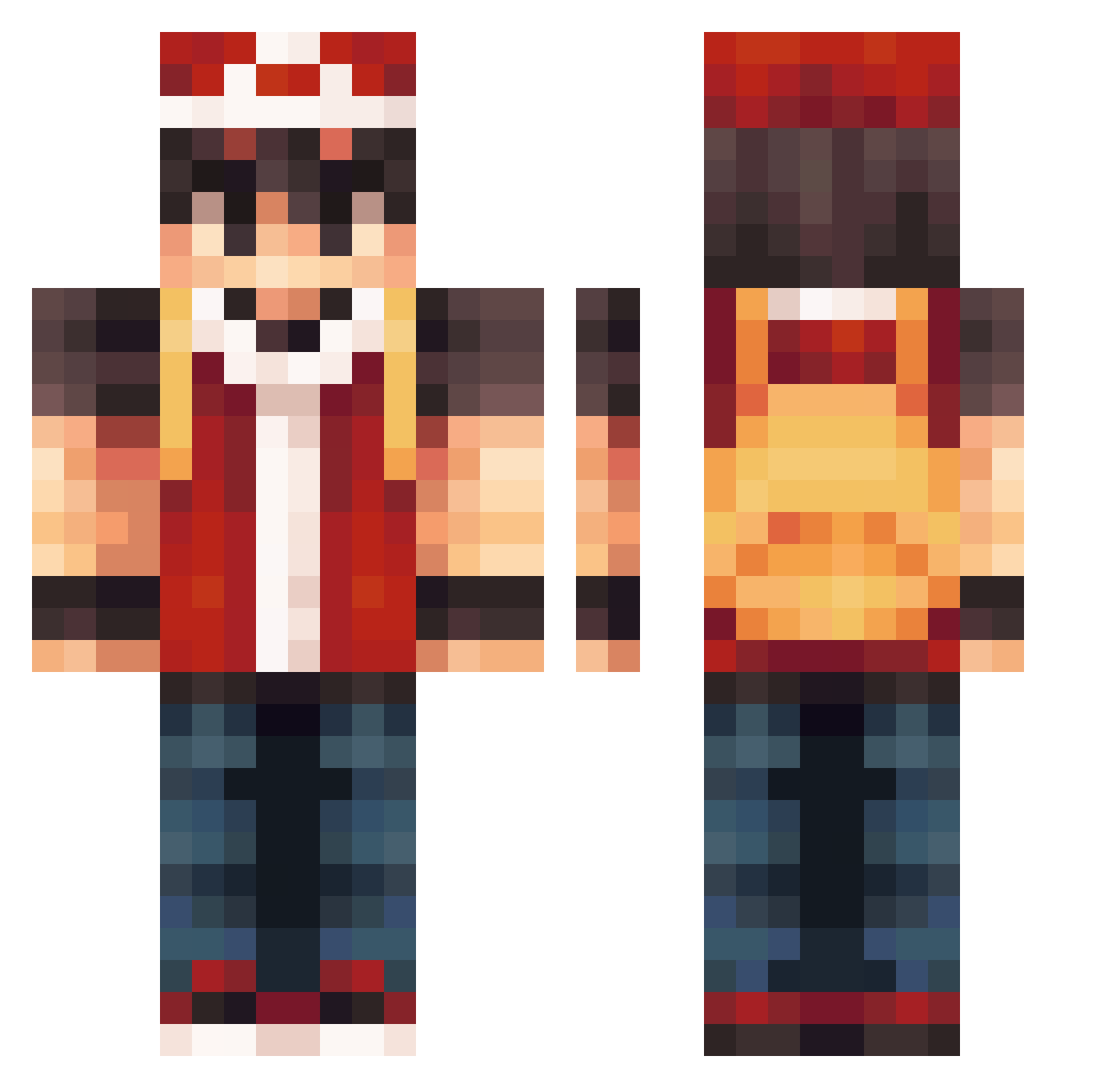 Patriiks Minecraft skin, front and back view