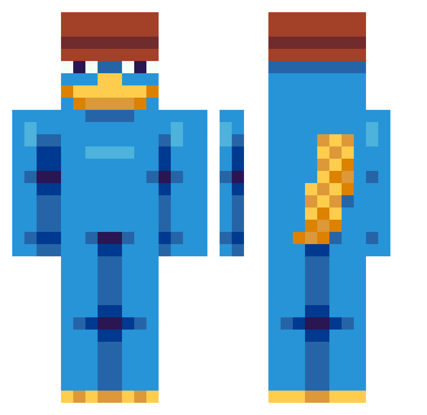 EndermanX5 Minecraft skin, front and back view