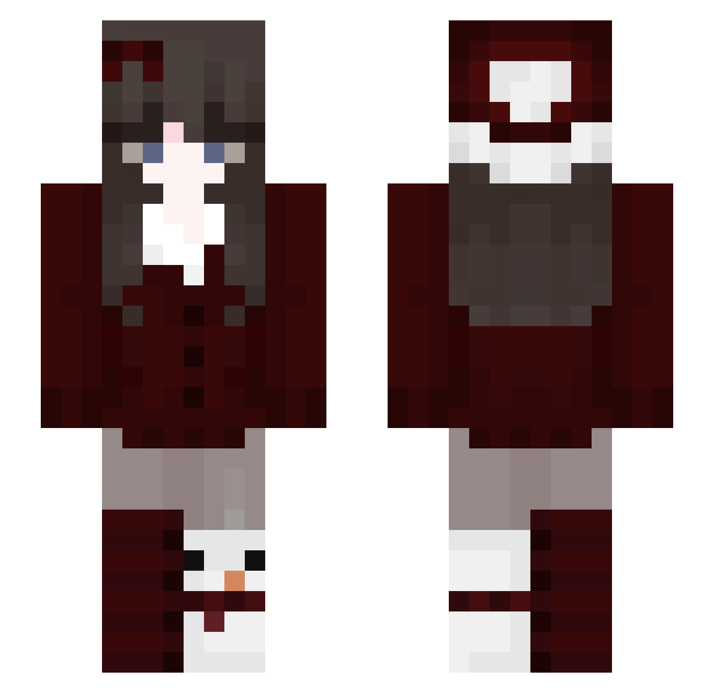 Zou_Moon Minecraft skin, front and back view