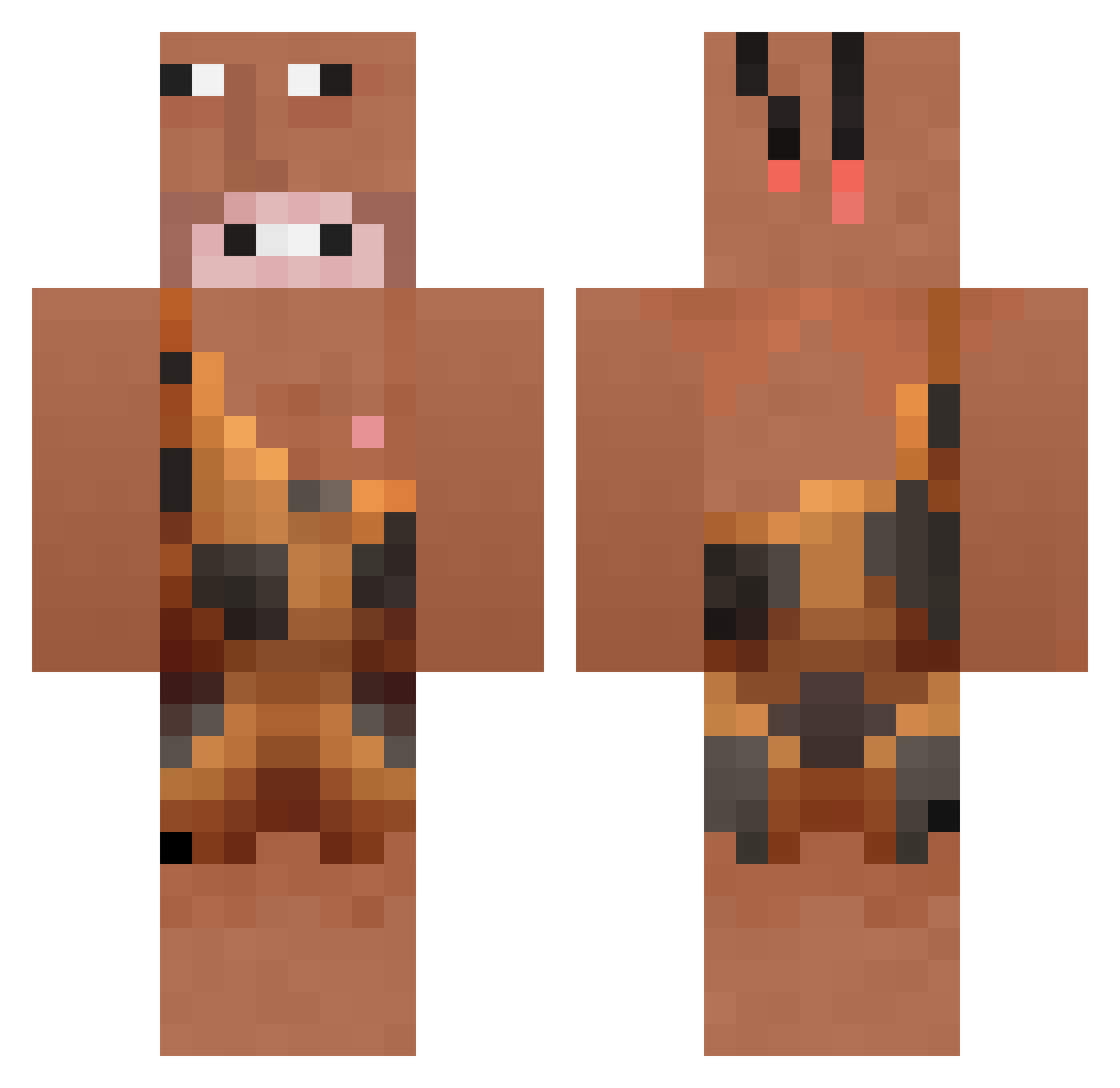 Temsh1g Minecraft skin, front and back view