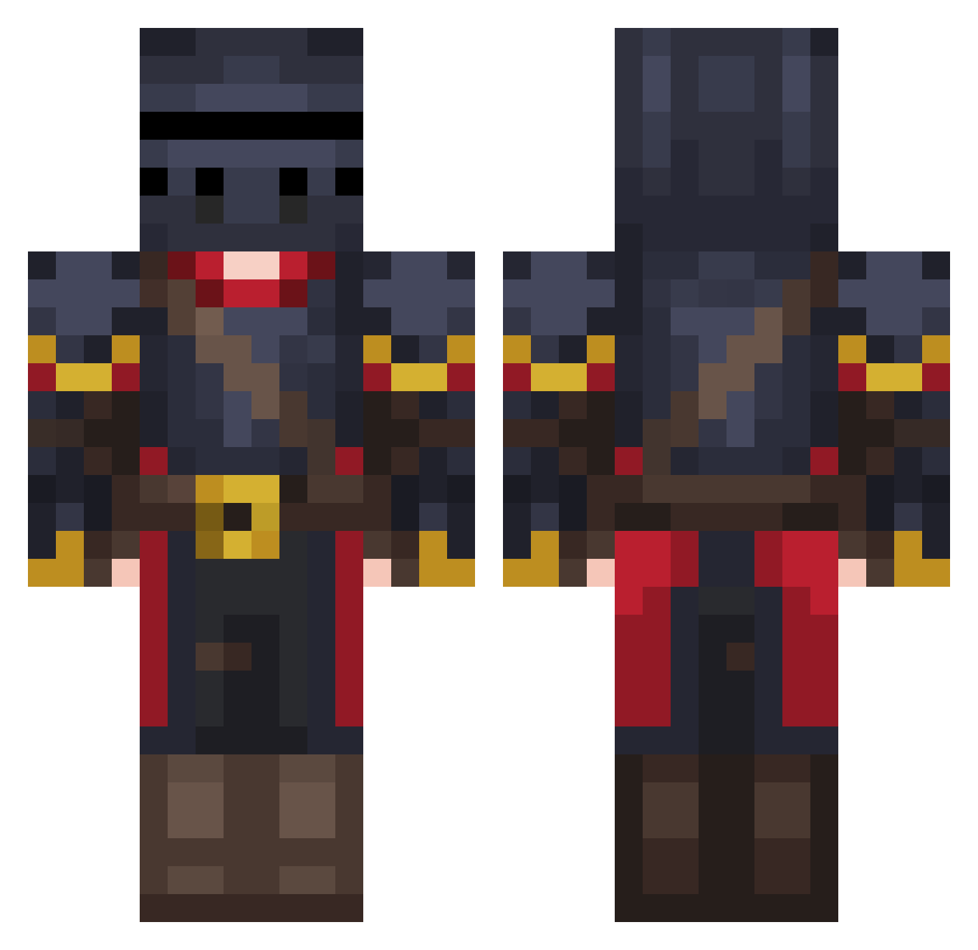 hahalexiss Minecraft skin, front and back view
