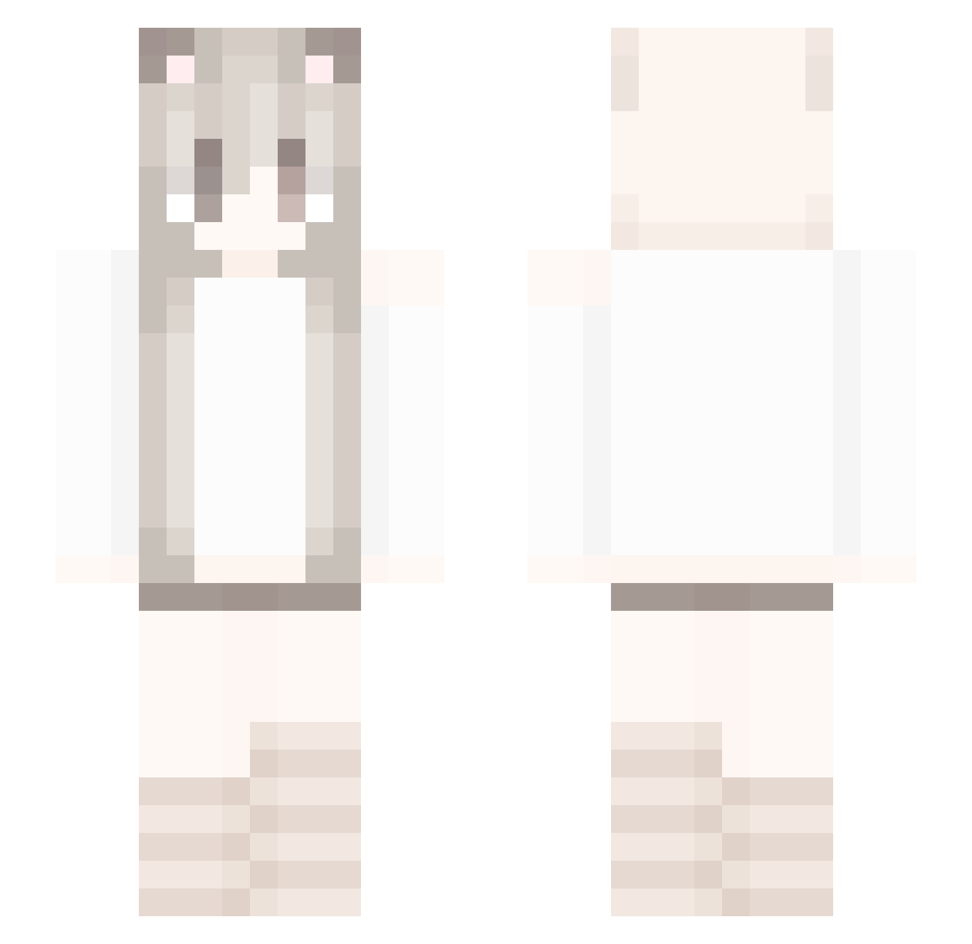 TigaBaka Minecraft skin, front and back view