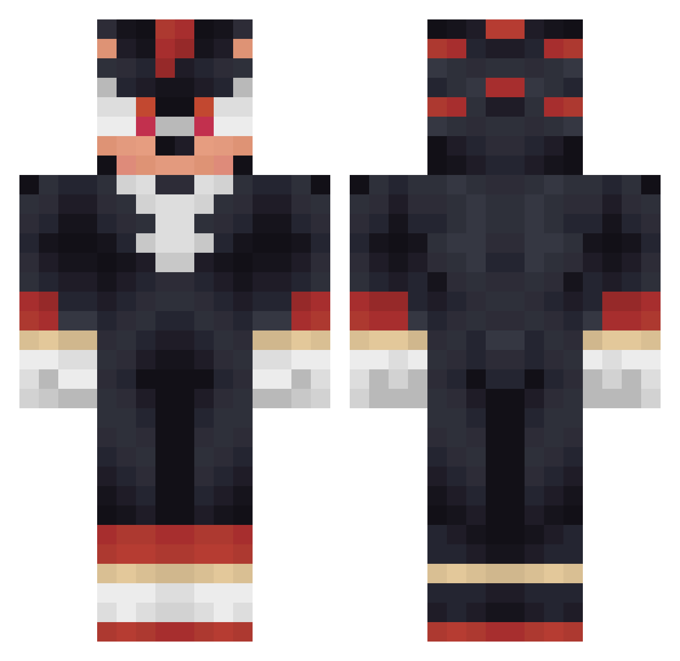 Roshi937 Minecraft skin, front and back view