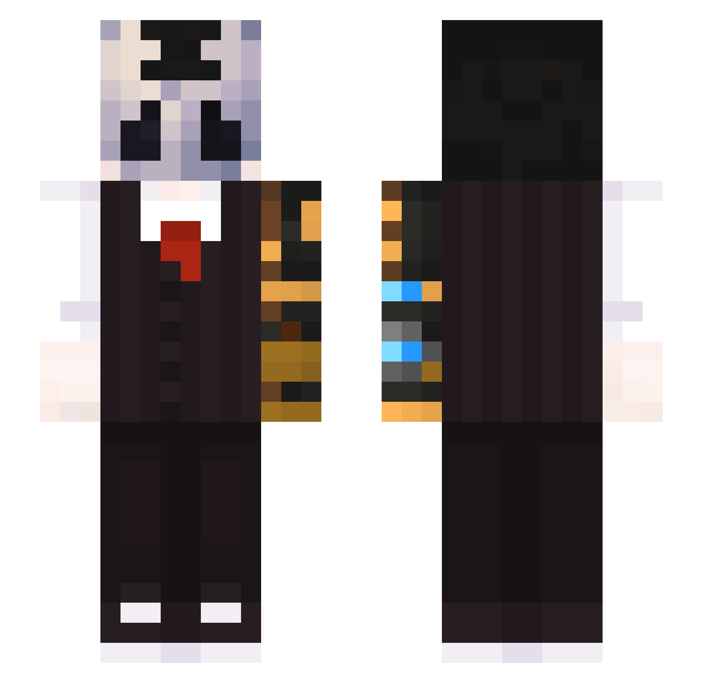 voidthering Minecraft skin, front and back view