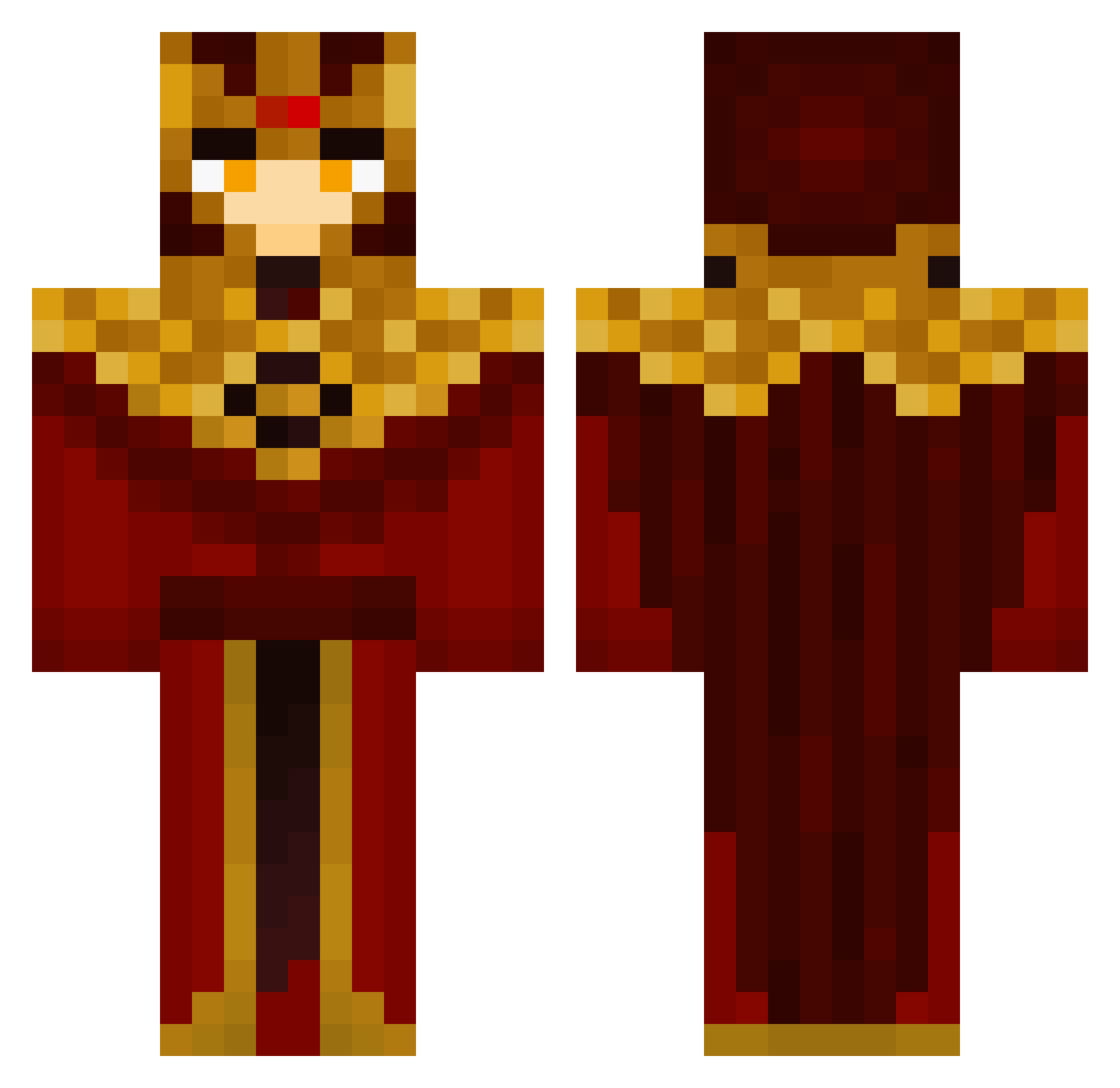 chewbarfa Minecraft skin, front and back view