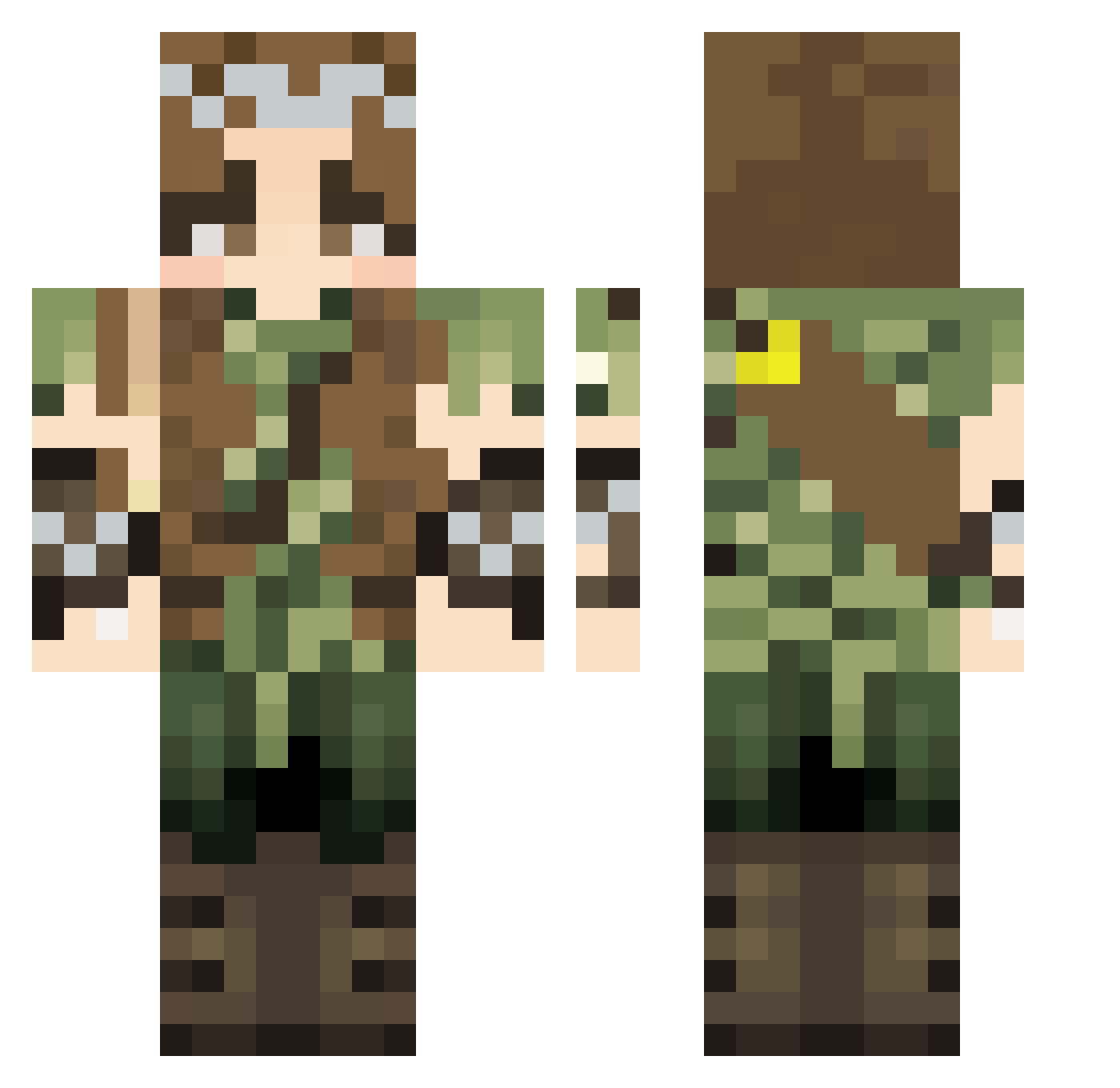 Leicester Minecraft skin, front and back view