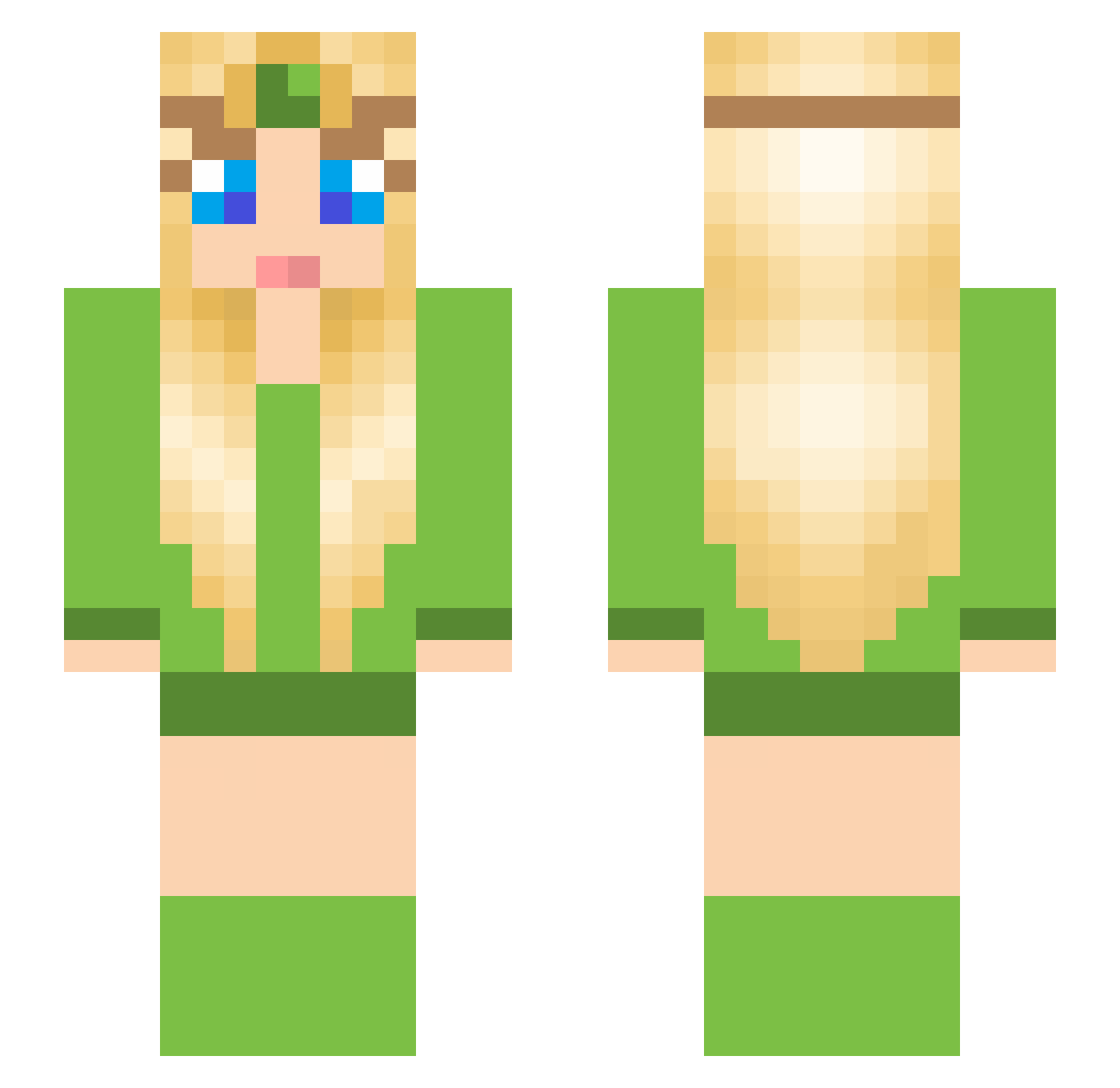 Pergola Minecraft skin, front and back view