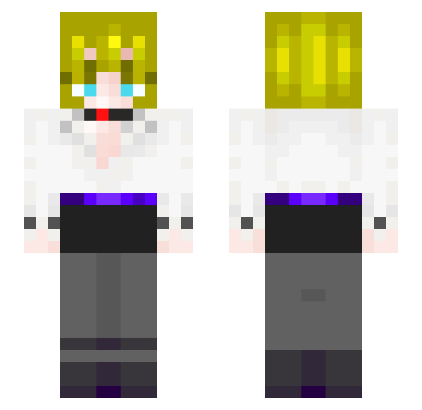 Pliweht Minecraft skin, front and back view