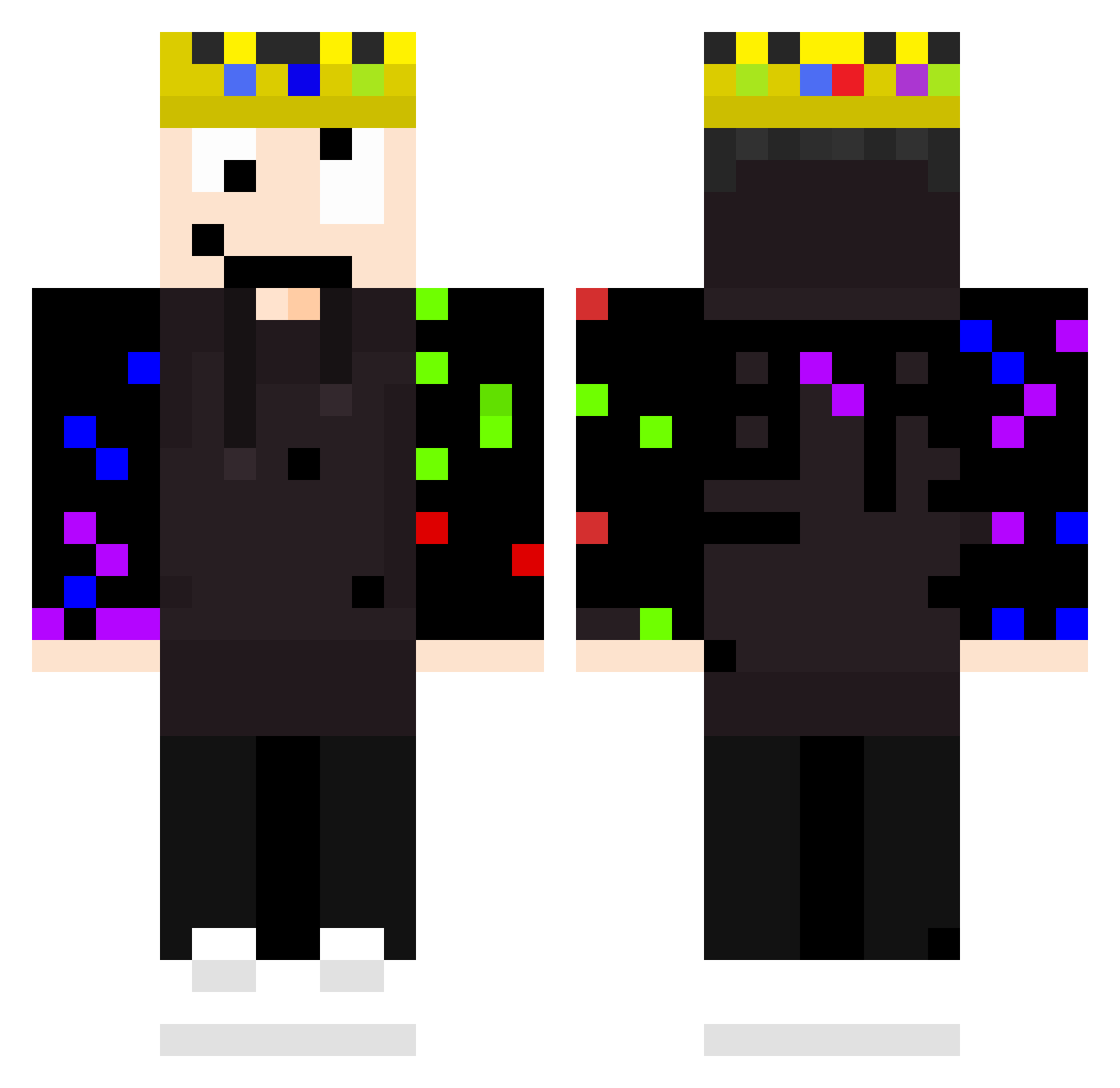 metanaitokunn Minecraft skin, front and back view
