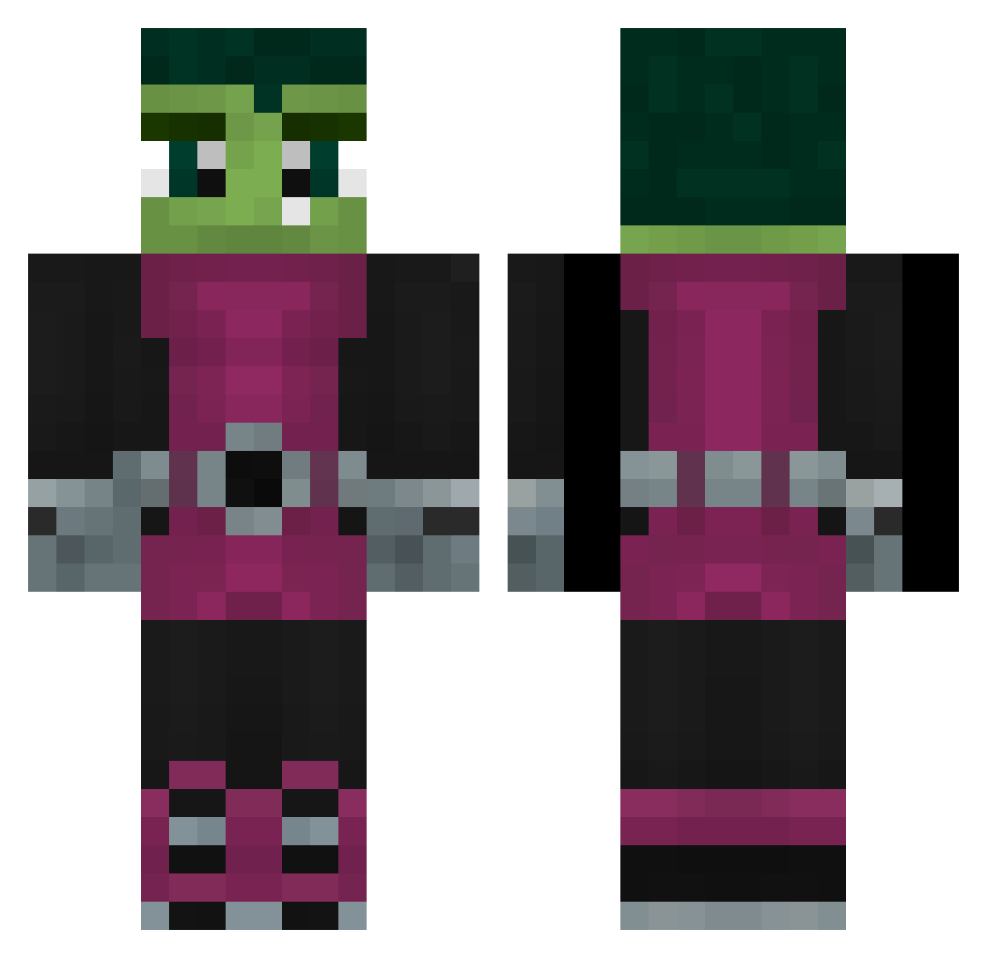 BigSsac Minecraft skin, front and back view