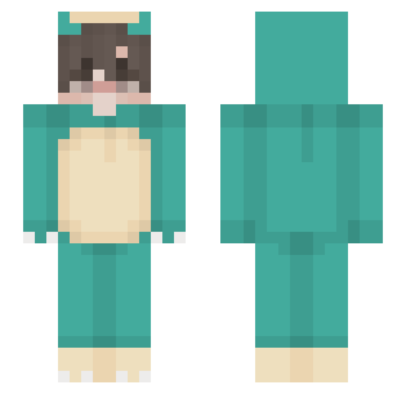 Morpheus4hire Minecraft skin, front and back view