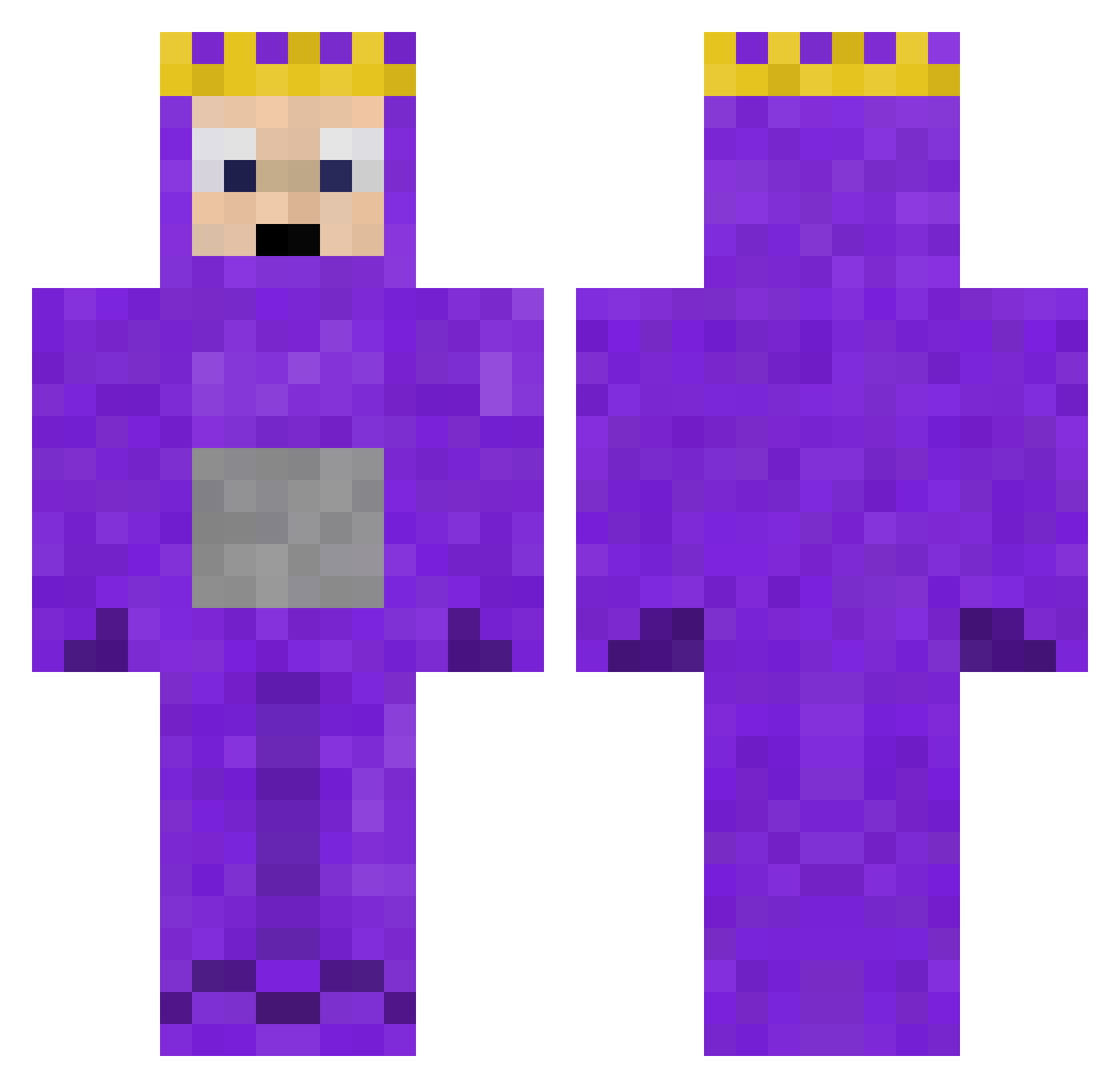 AmaNwastaken Minecraft skin, front and back view