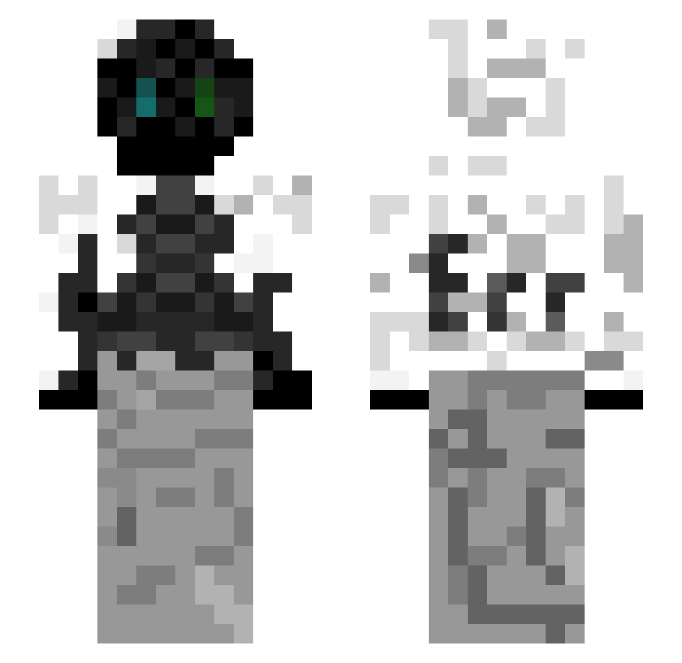 229Errors Minecraft skin, front and back view