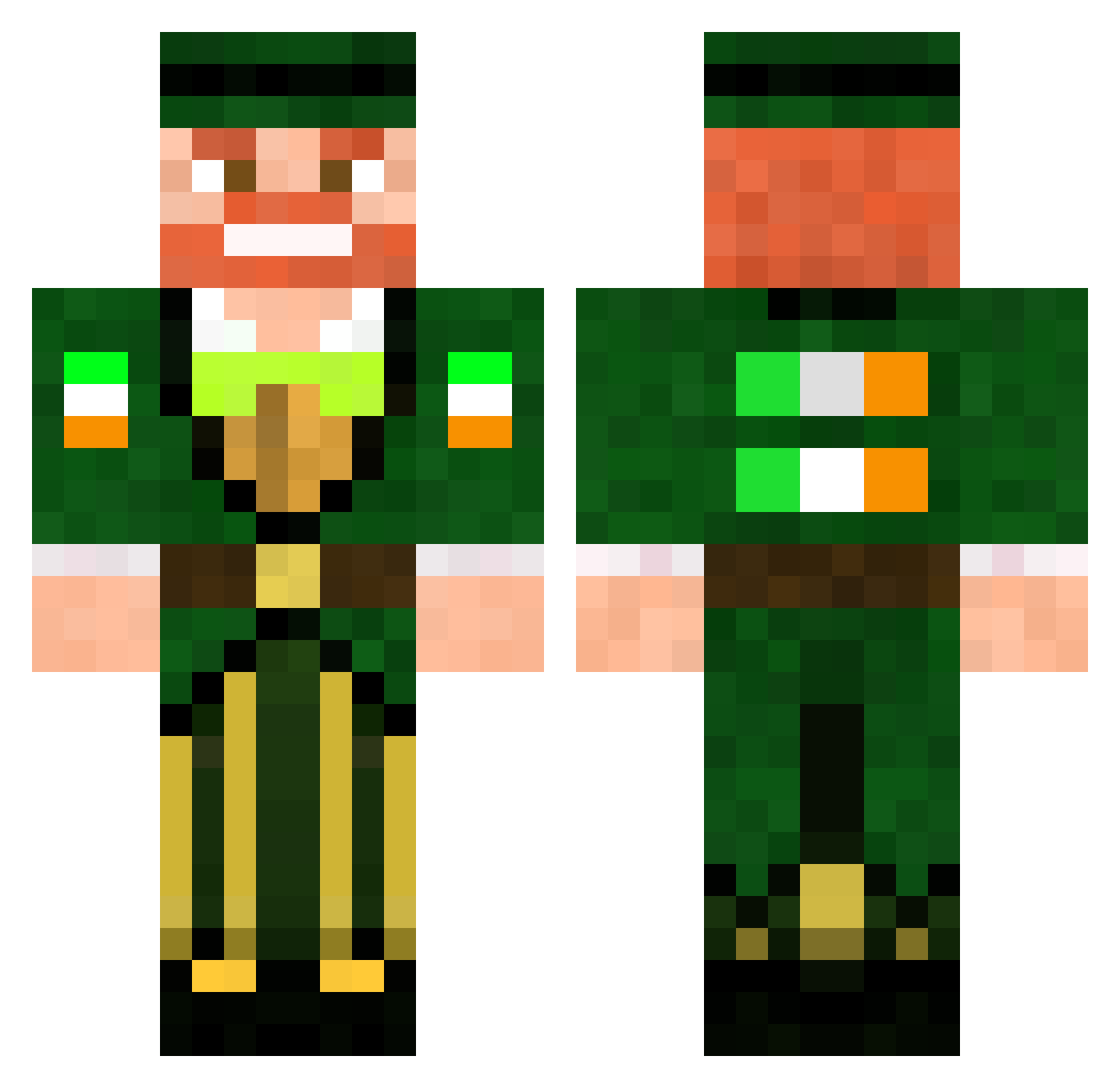 implausibility Minecraft skin, front and back view