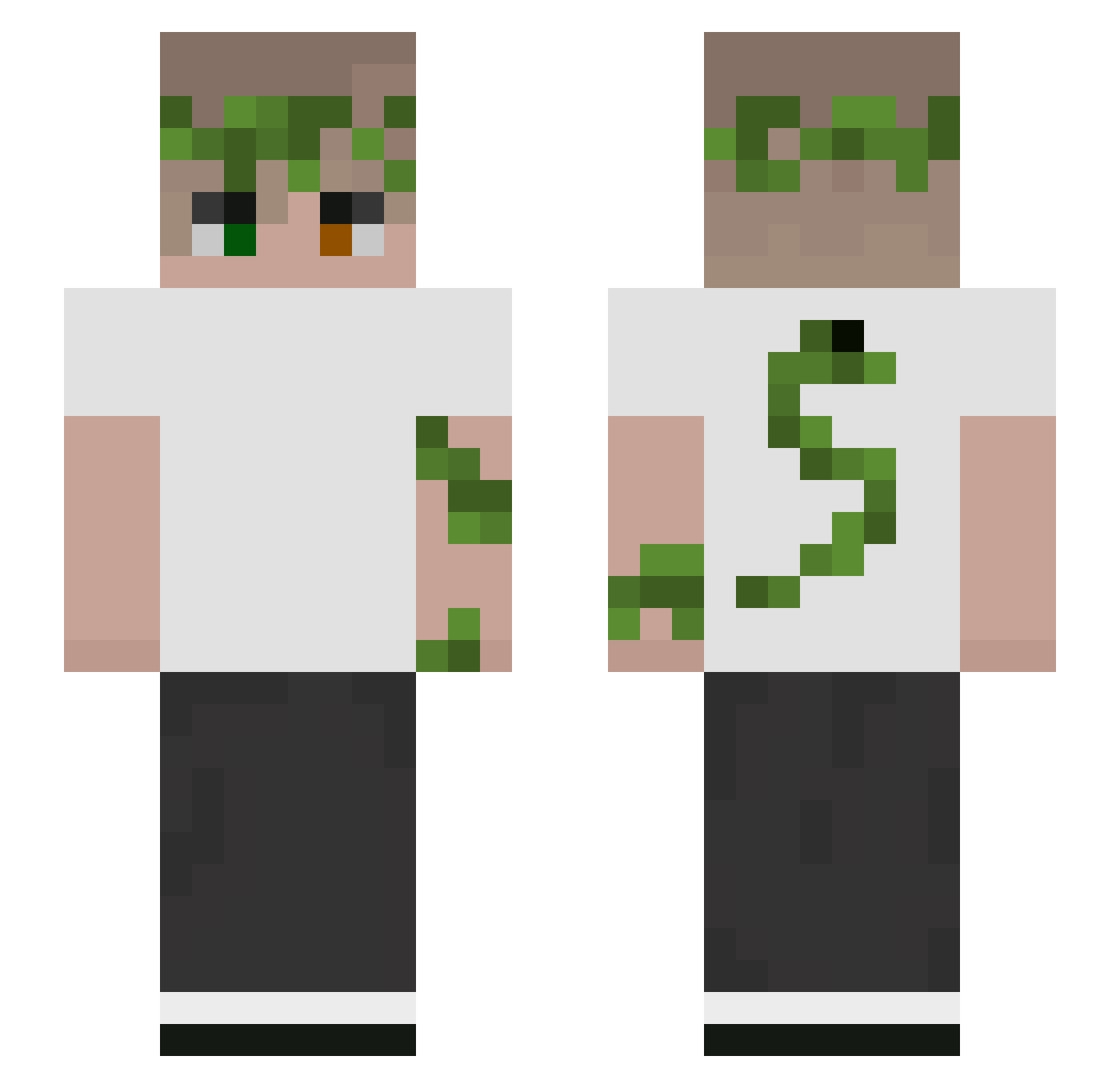 TurboNinja2000 Minecraft skin, front and back view