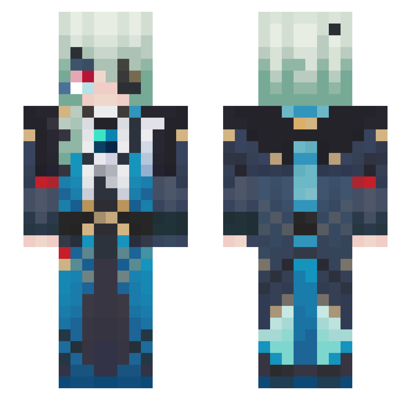 BigDih3000 Minecraft skin, front and back view