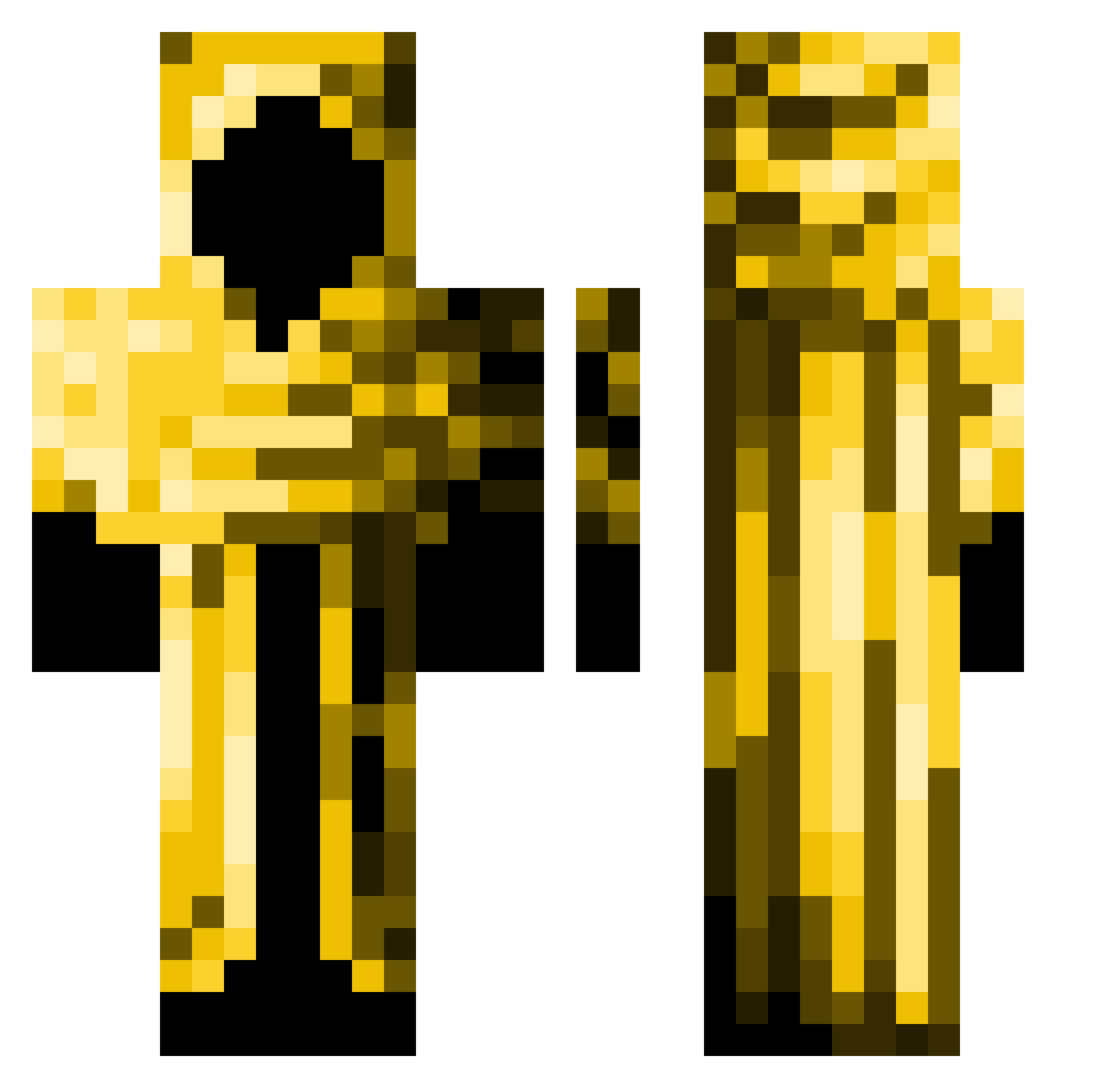 universallllll Minecraft skin, front and back view