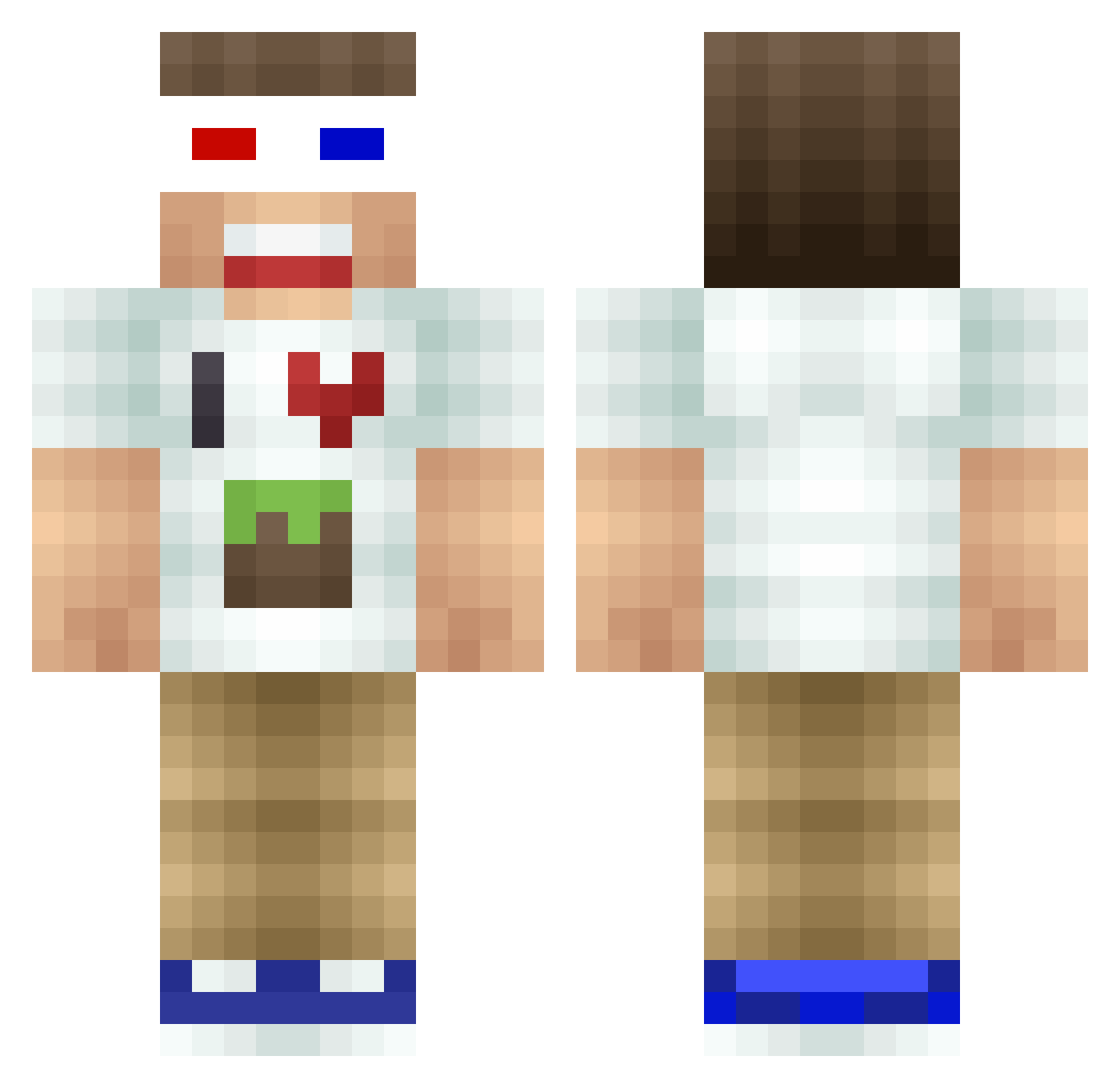 Nonconformist Minecraft skin, front and back view