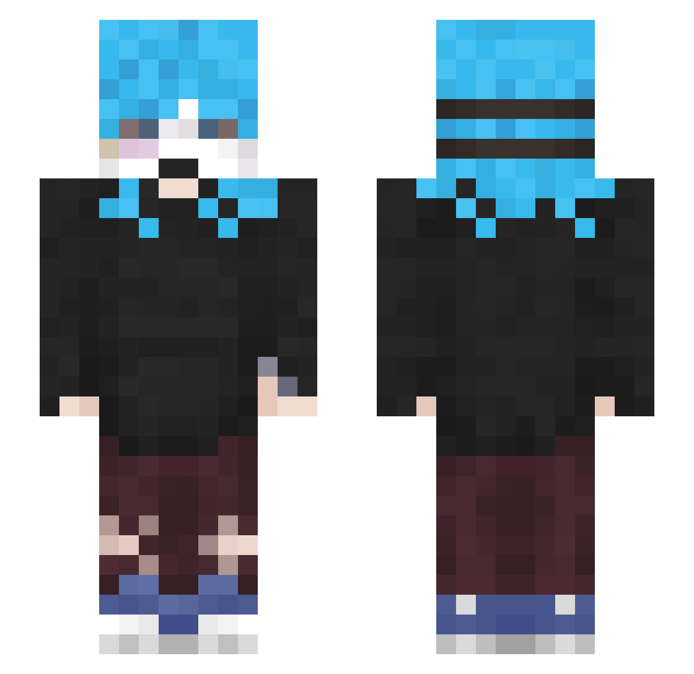 Enforcrr Minecraft skin, front and back view