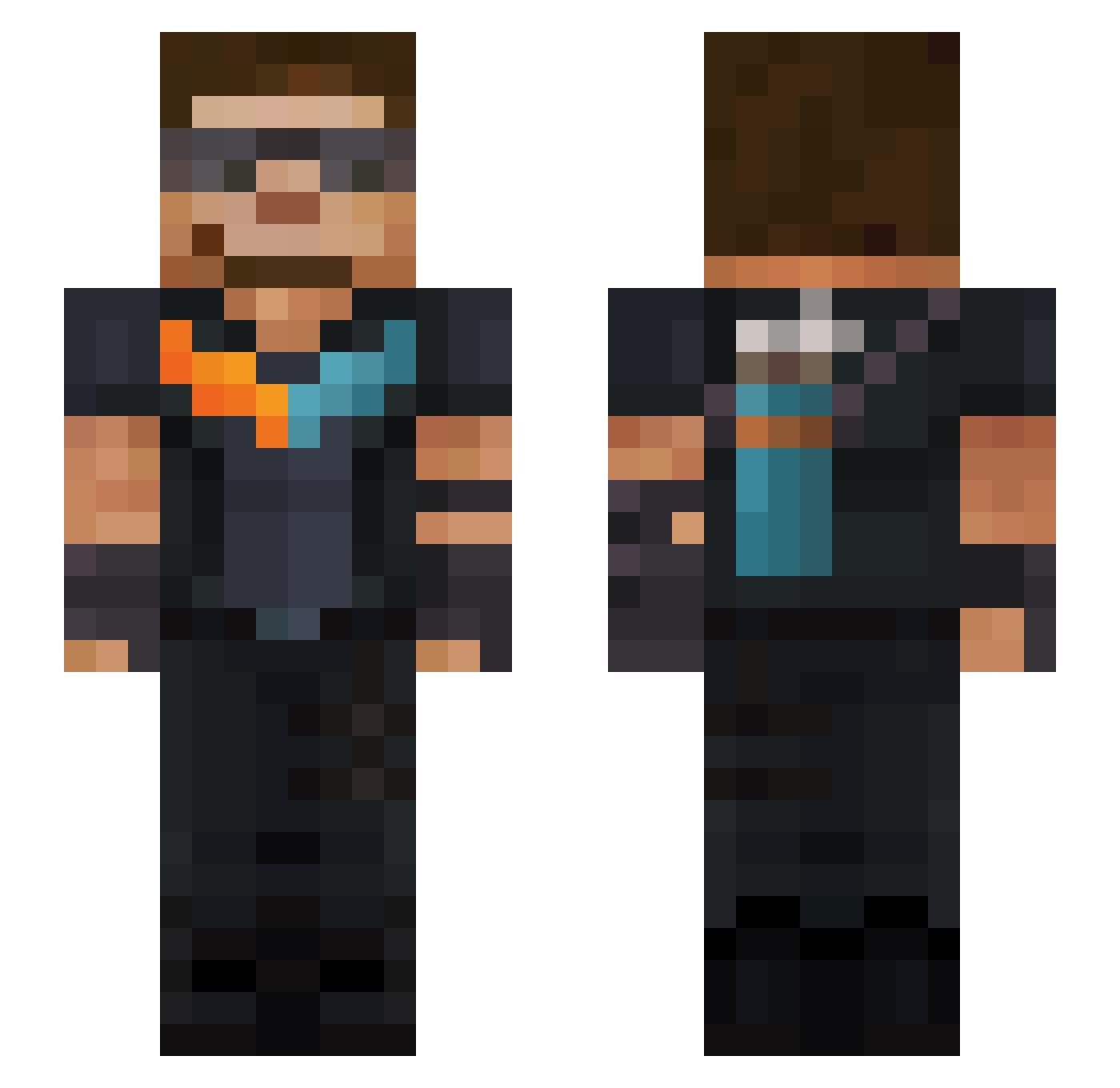 84nshee Minecraft skin, front and back view