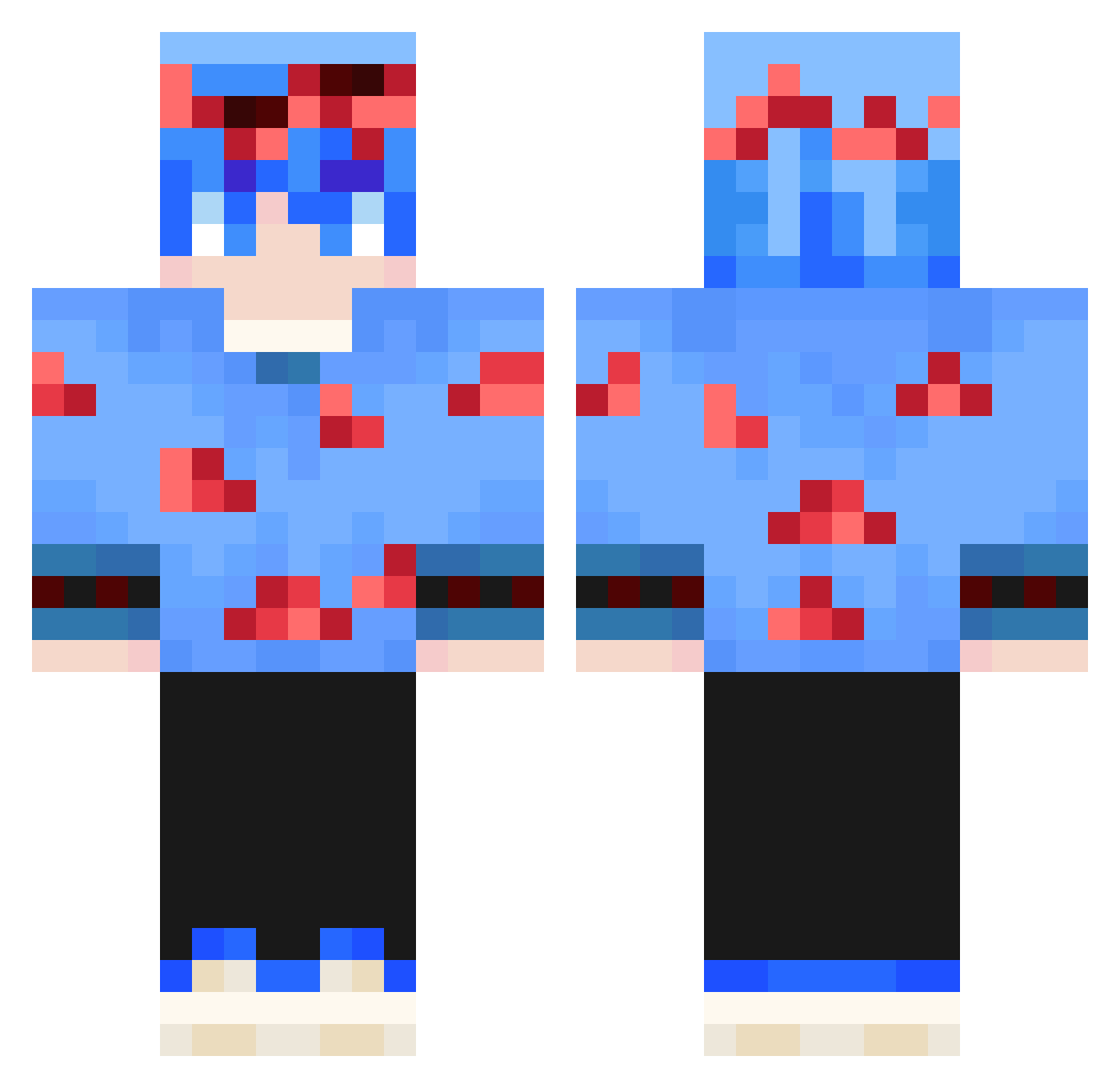 LeChefJames Minecraft skin, front and back view