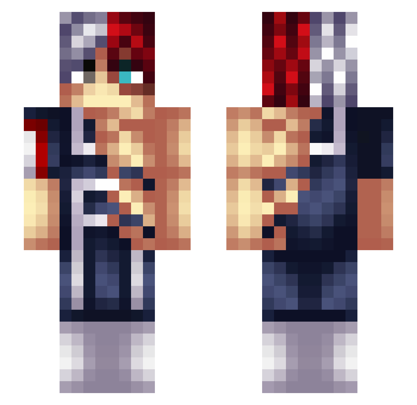 Halloweenknight Minecraft skin, front and back view