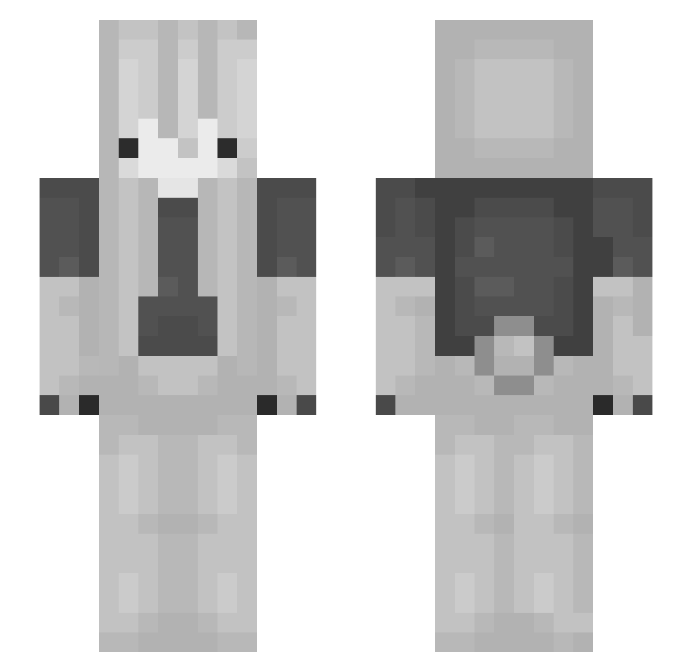 Keksey Minecraft skin, front and back view