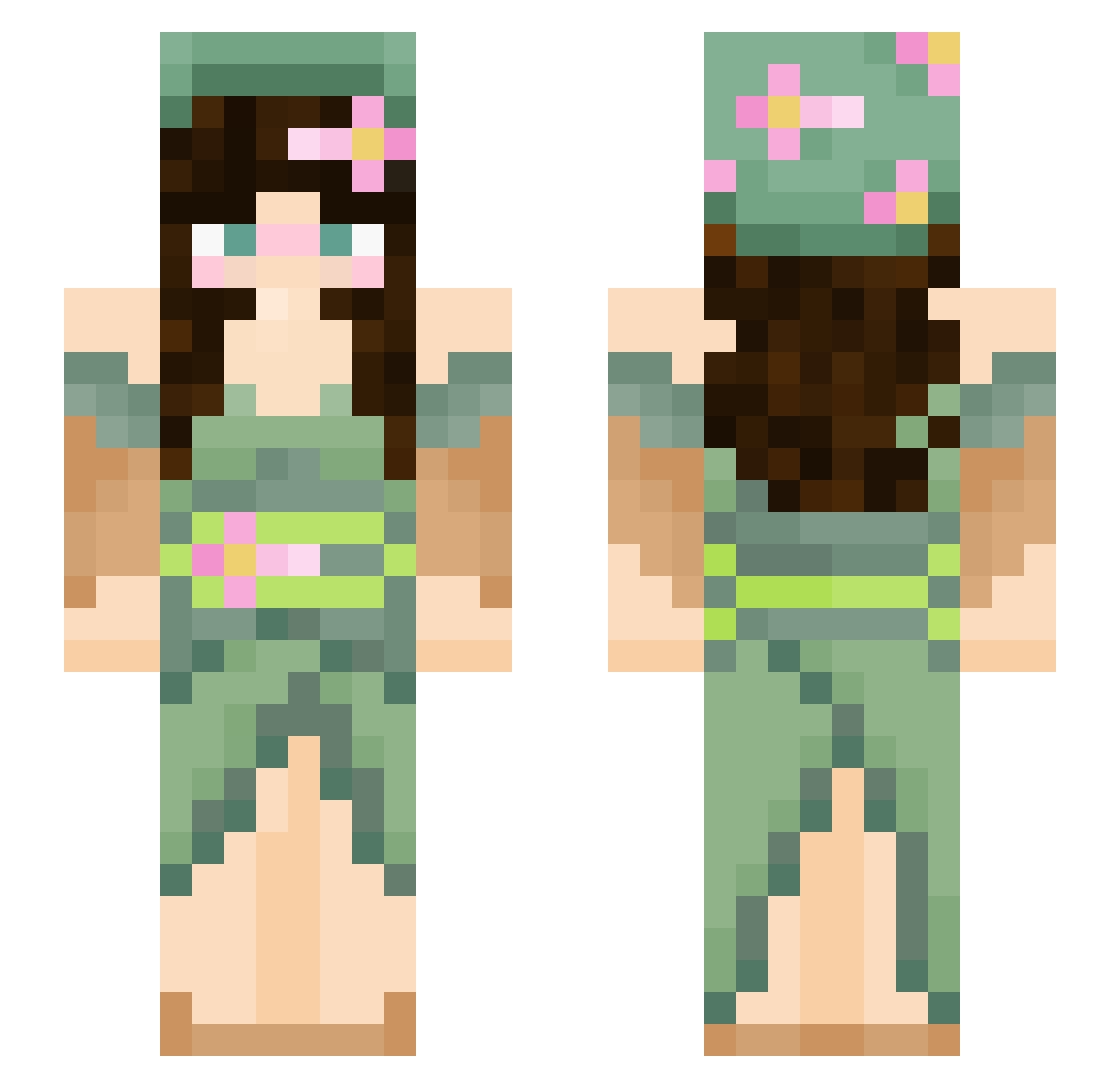 vhaddie Minecraft skin, front and back view