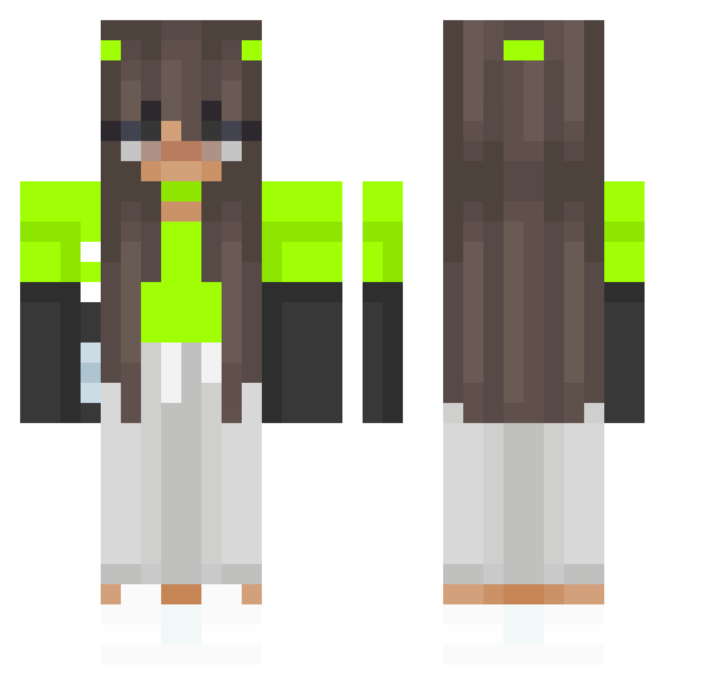 _Pokkiri Minecraft skin, front and back view
