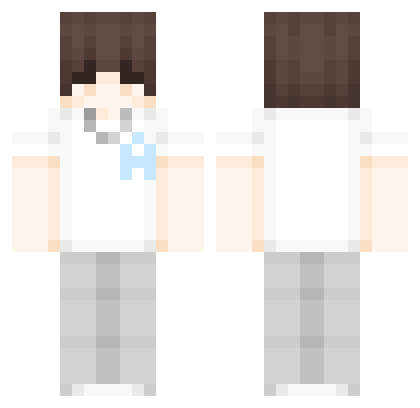q_xi Minecraft skin, front and back view