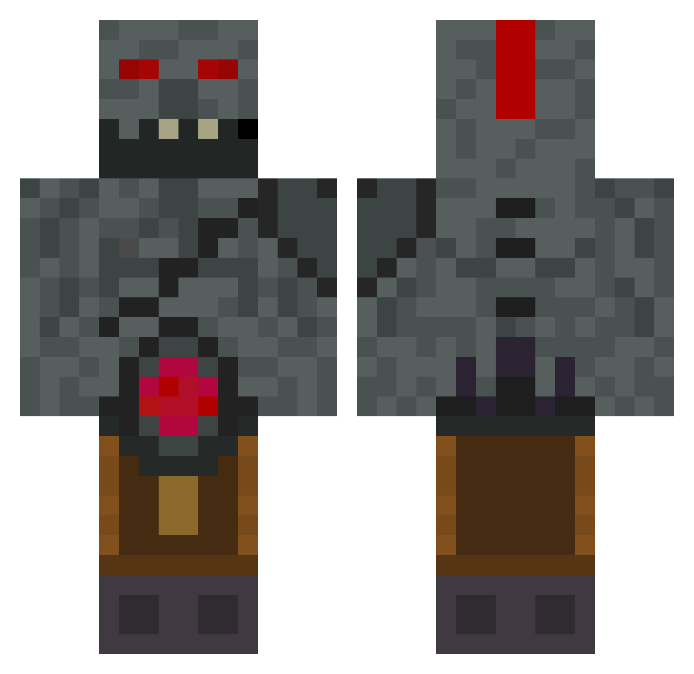 BausOnBudget Minecraft skin, front and back view