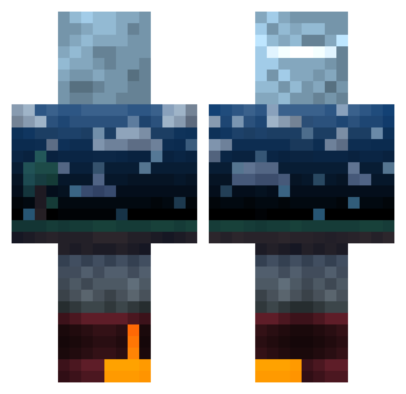 QuickestRhyme Minecraft skin, front and back view