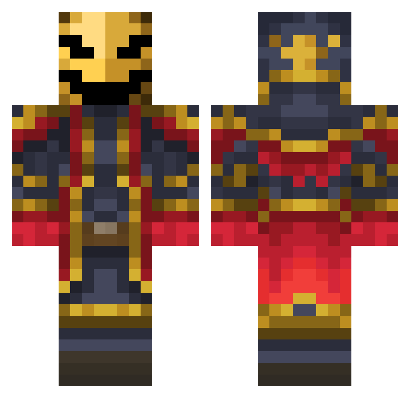 SuperPhanto Minecraft skin, front and back view