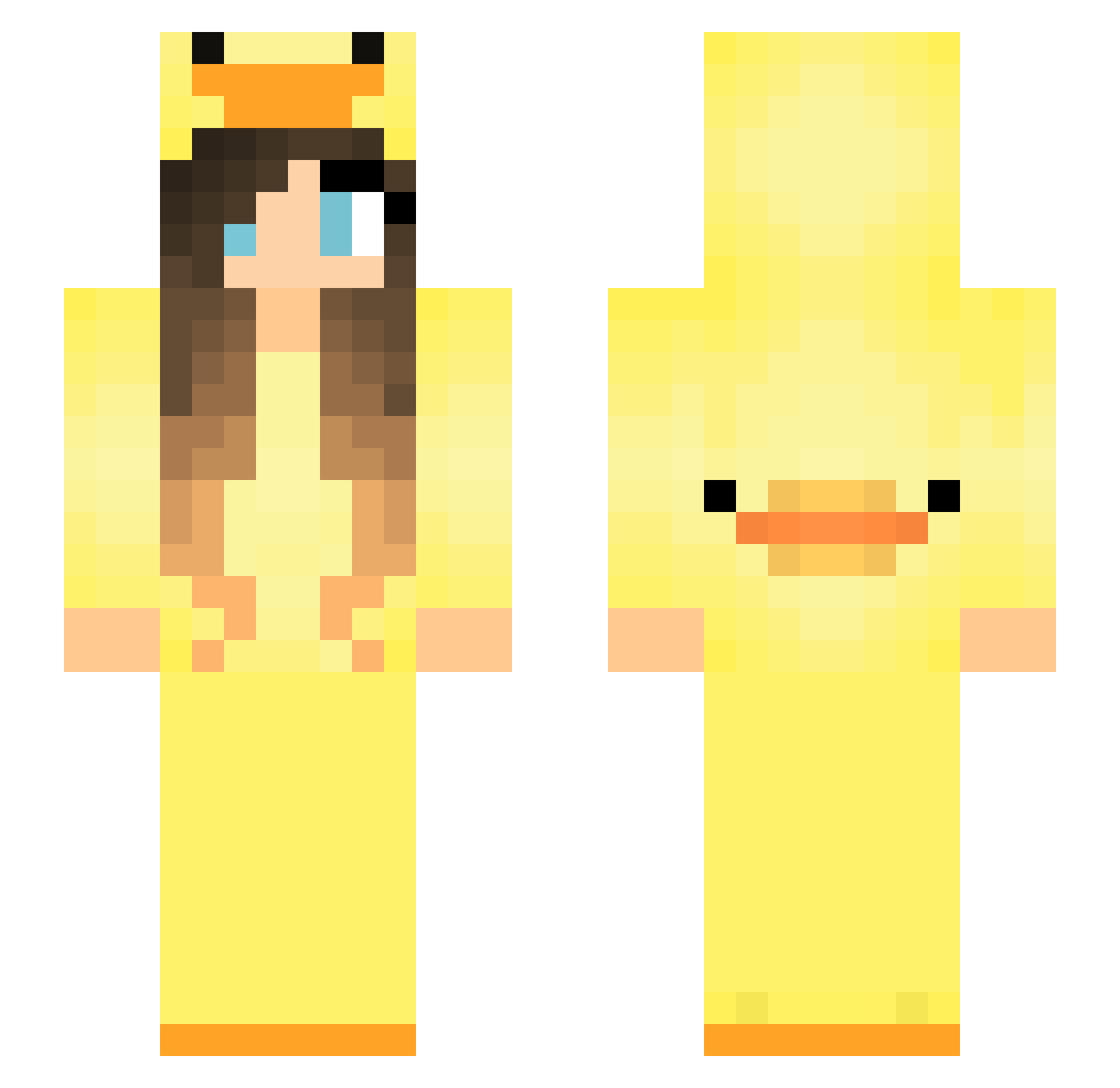 Yoko20022 Minecraft skin, front and back view