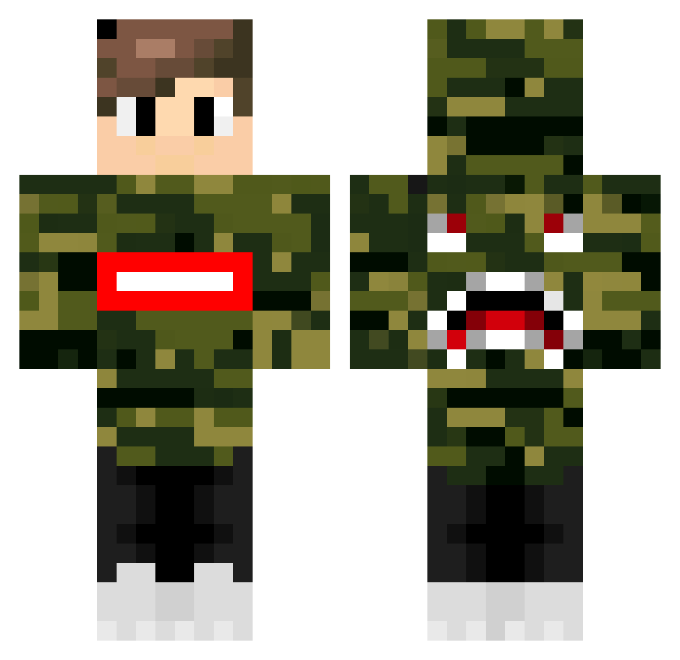Szynaaa Minecraft skin, front and back view